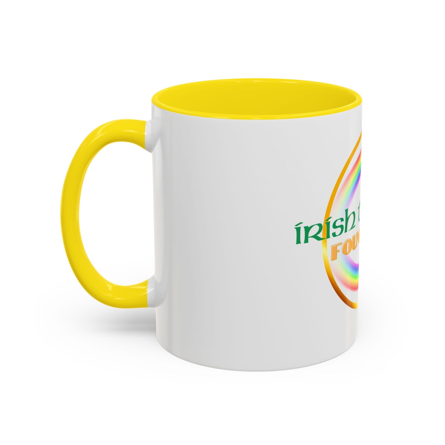 Coffee Mug - Irish Temper Found Here, Rainbow Design, BPA-Free Ceramic, St Patricks Gift