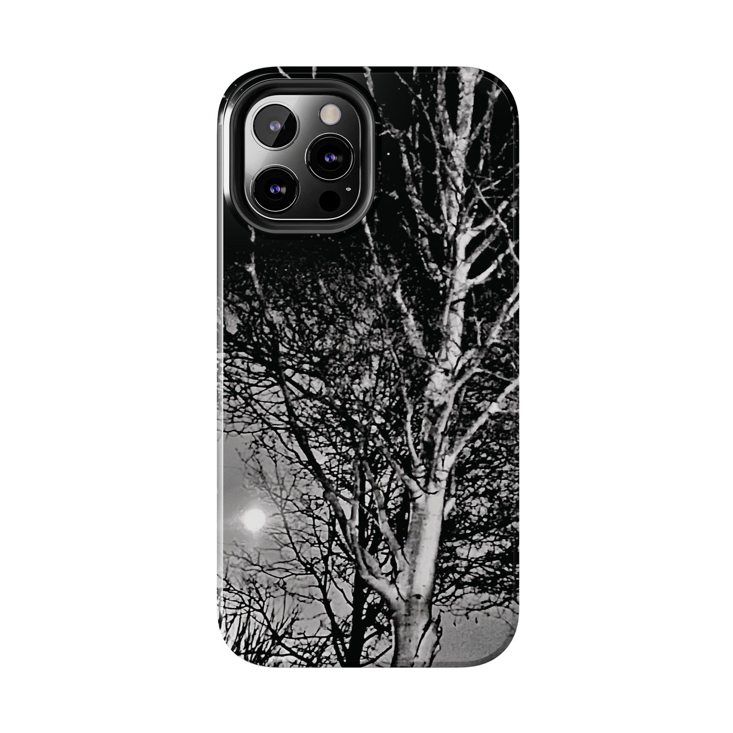 Worm Moon Night Trees Tough Phone Cases, iPhone & Samsung cases, wireless charging, trees, nature, spooky, original photo, gifts, Halloween