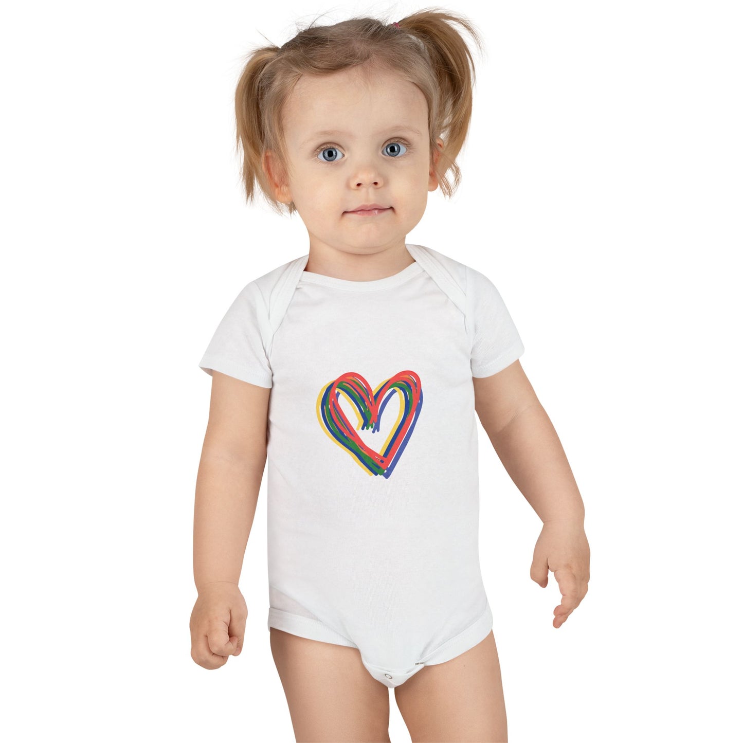 Rainbow Hearts Onesie® Organic Baby Bodysuit, 100 percent cotton, love, gender neutral, gift, boys, girls, birthday, baby shower, Valentine