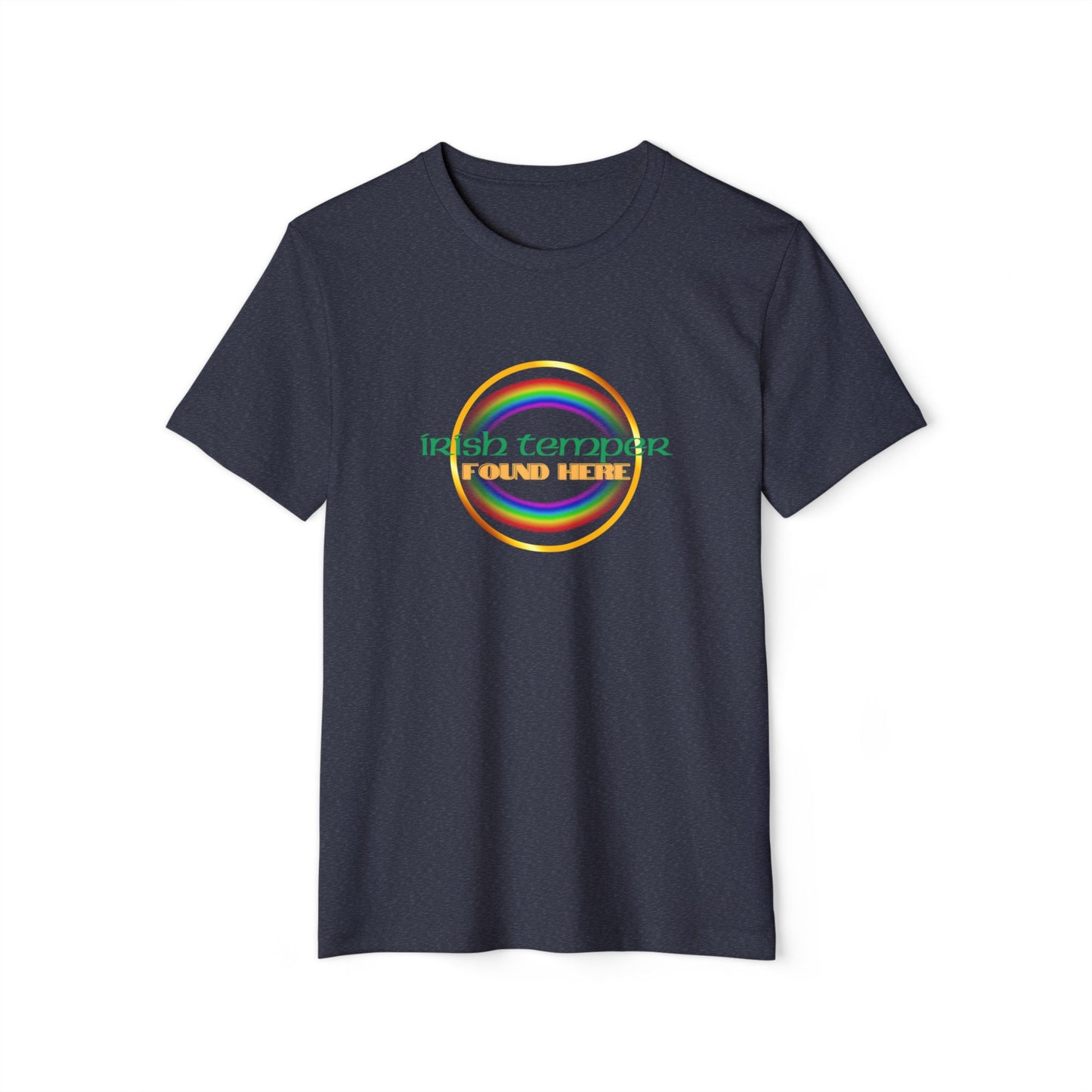 Irish Temper Recycled T-Shirt, St. Patrick's Day Tee, Eco-Friendly Unisex Top, Sustainable Clothing, Rainbow Apparel
