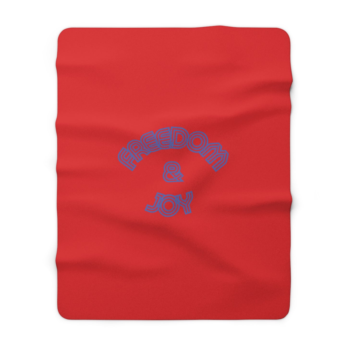 Freedom & Joy Red Sherpa Fleece Blanket, America, Love, Happy, Home Decor, Soft, Cozy, Holidays, Gift, Gender Neutral, Throw 50x60 60x80
