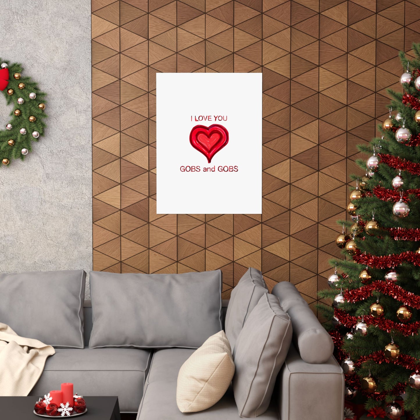 Heart I Love You Gobs and Gobs Matte Vertical Poster Wall Art, Framable Love Print, Romantic Home Decor Gift for Anniversary, Valentine's