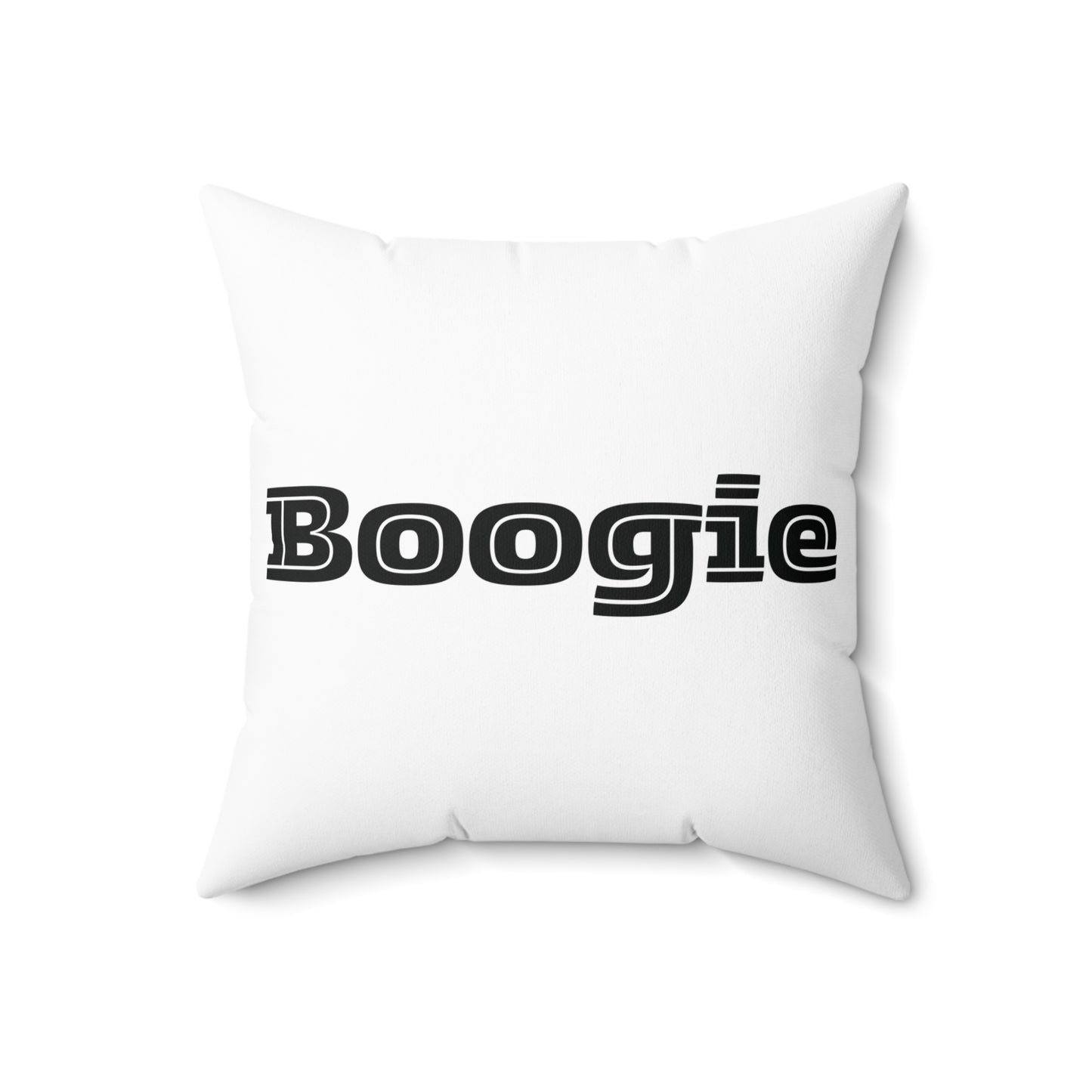Boogie White Spun Polyester Square Pillow, Dance, Accent, Decor, Dorm, Bed, Throw, Men Women Teens Friends Gift Birthday Christmas, 4 Sizes