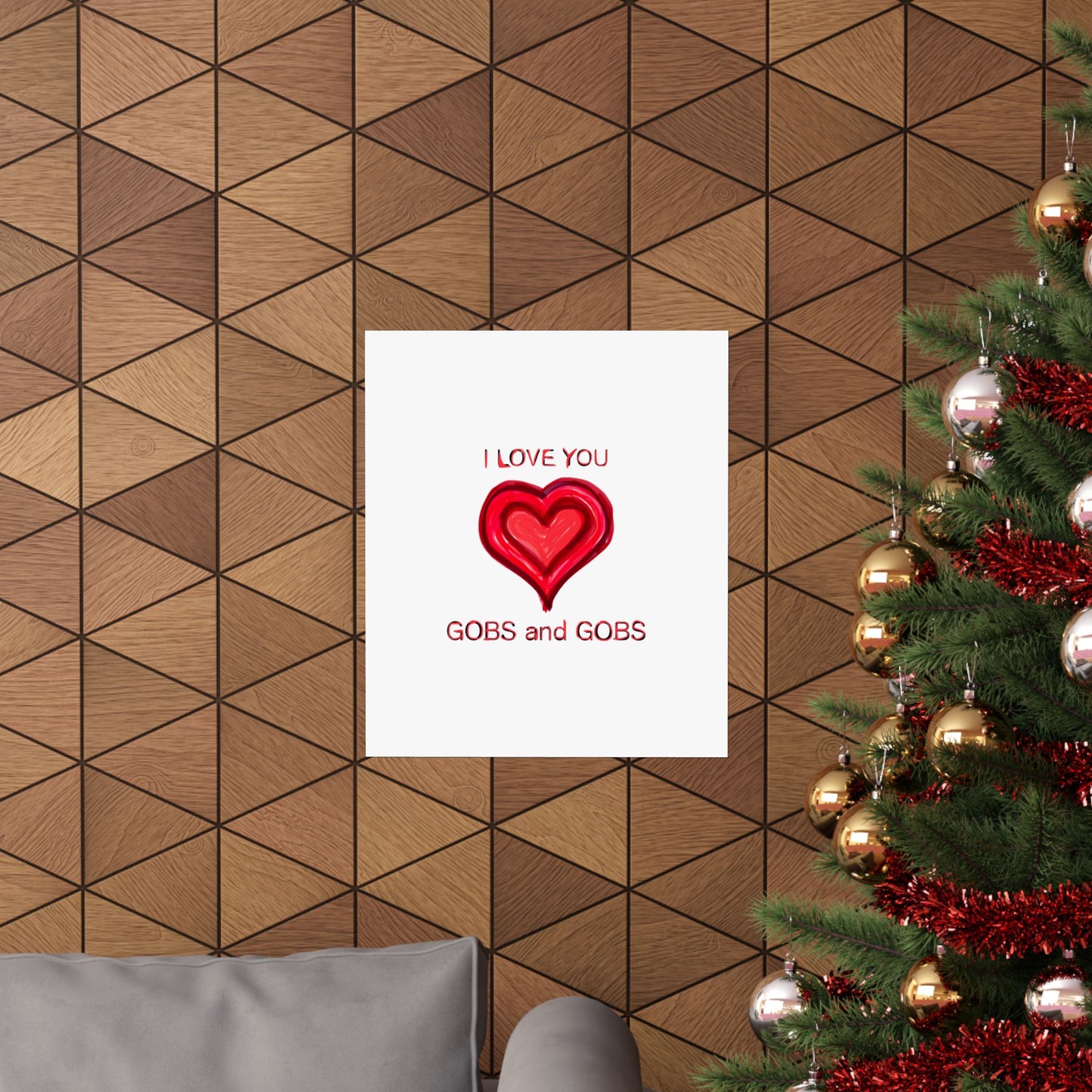 Heart I Love You Gobs and Gobs Matte Vertical Poster Wall Art, Framable Love Print, Romantic Home Decor Gift for Anniversary, Valentine's