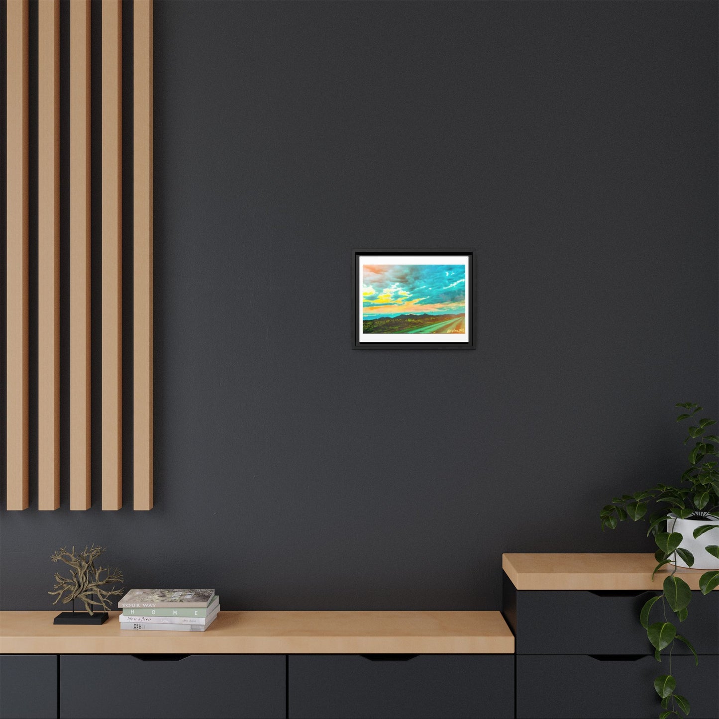 Black Frame Wyoming Landscape, Nature, America, Western, Artwork, Wall Art, Matte Print, Mountains, Gift, Sky, Colorful, Clouds, Sunset, Eco