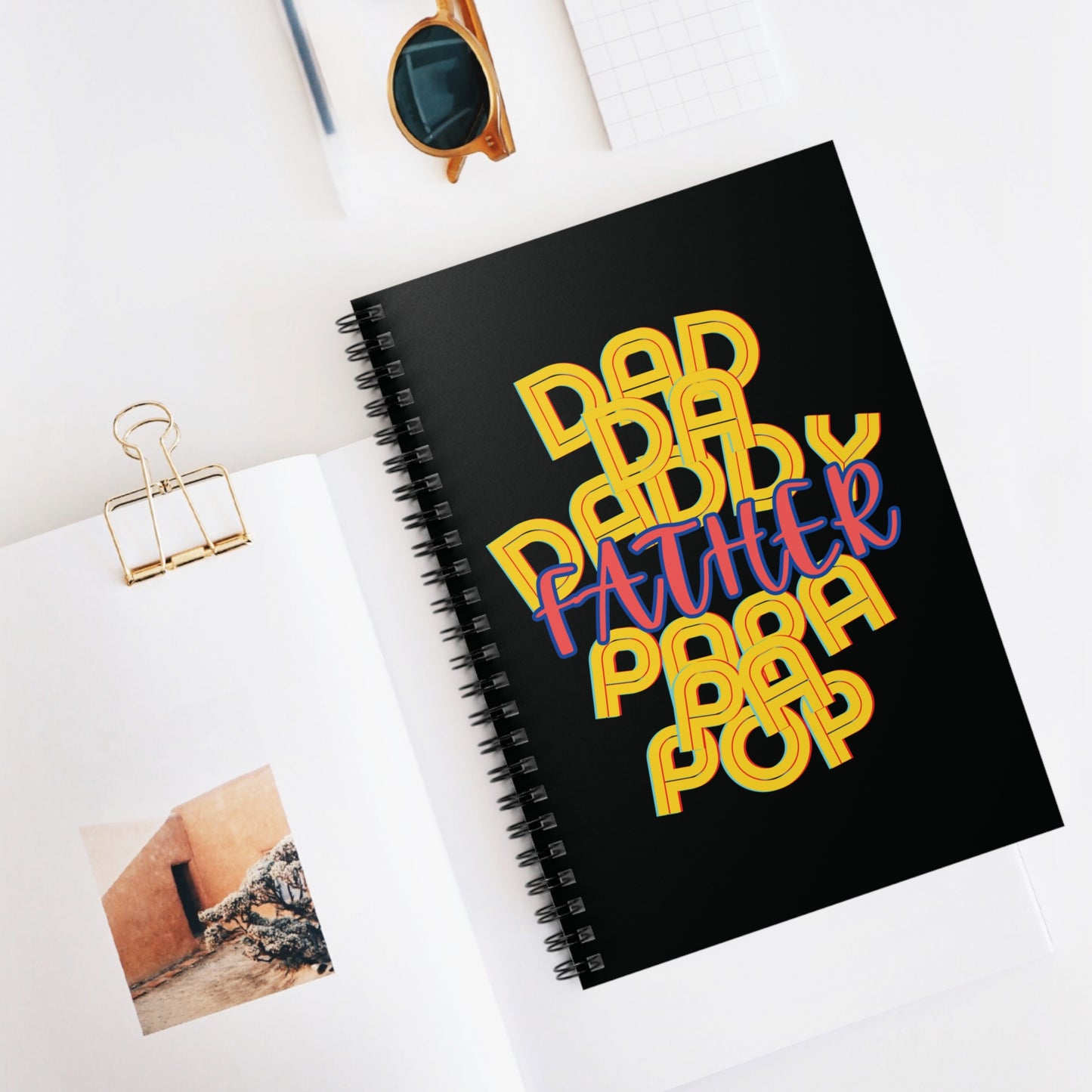 Father Black Spiral Notebook - Fathers Day Gifts for Men