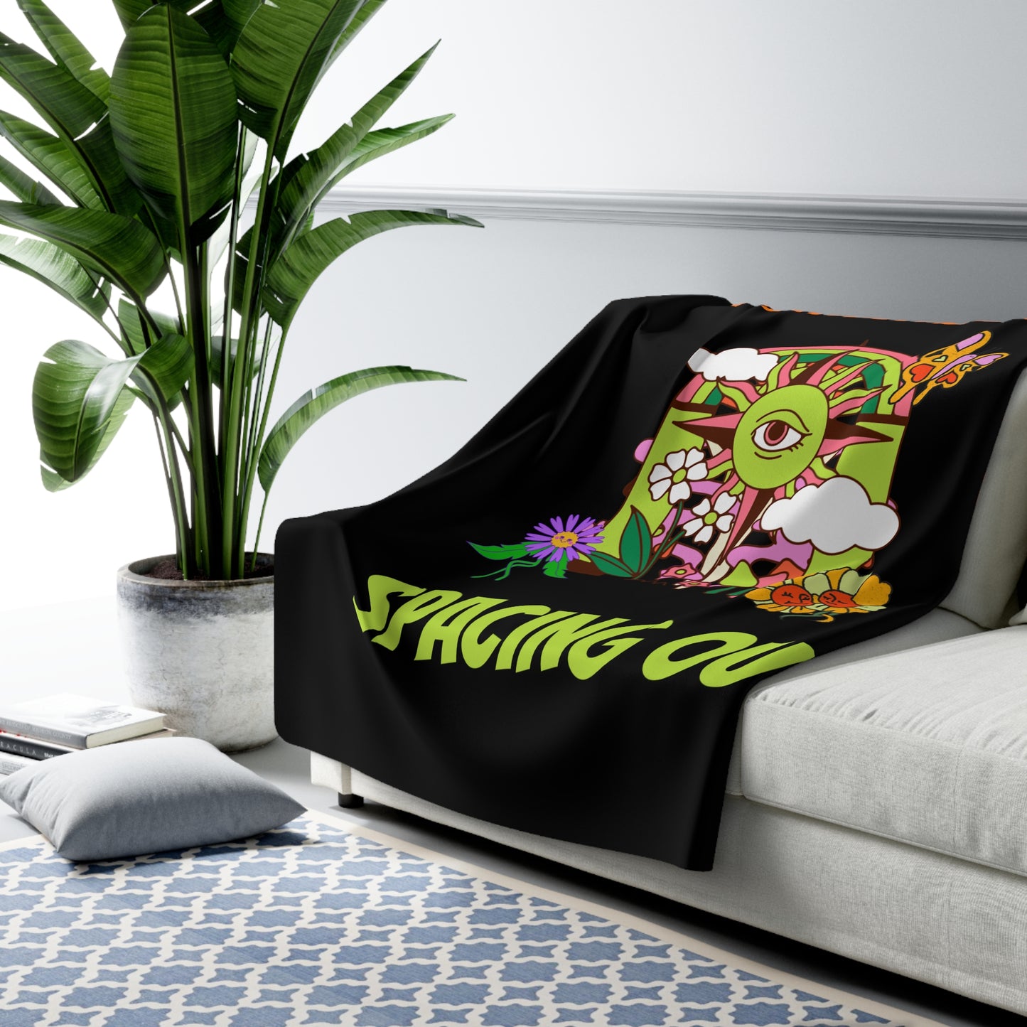 I Dont Remember Spacing Out Sherpa Fleece Blanket, Graphic Art, Funny, Space Cadet, Gender Neutral Decor, Throw, Cozy, Gift, Soft, Warm