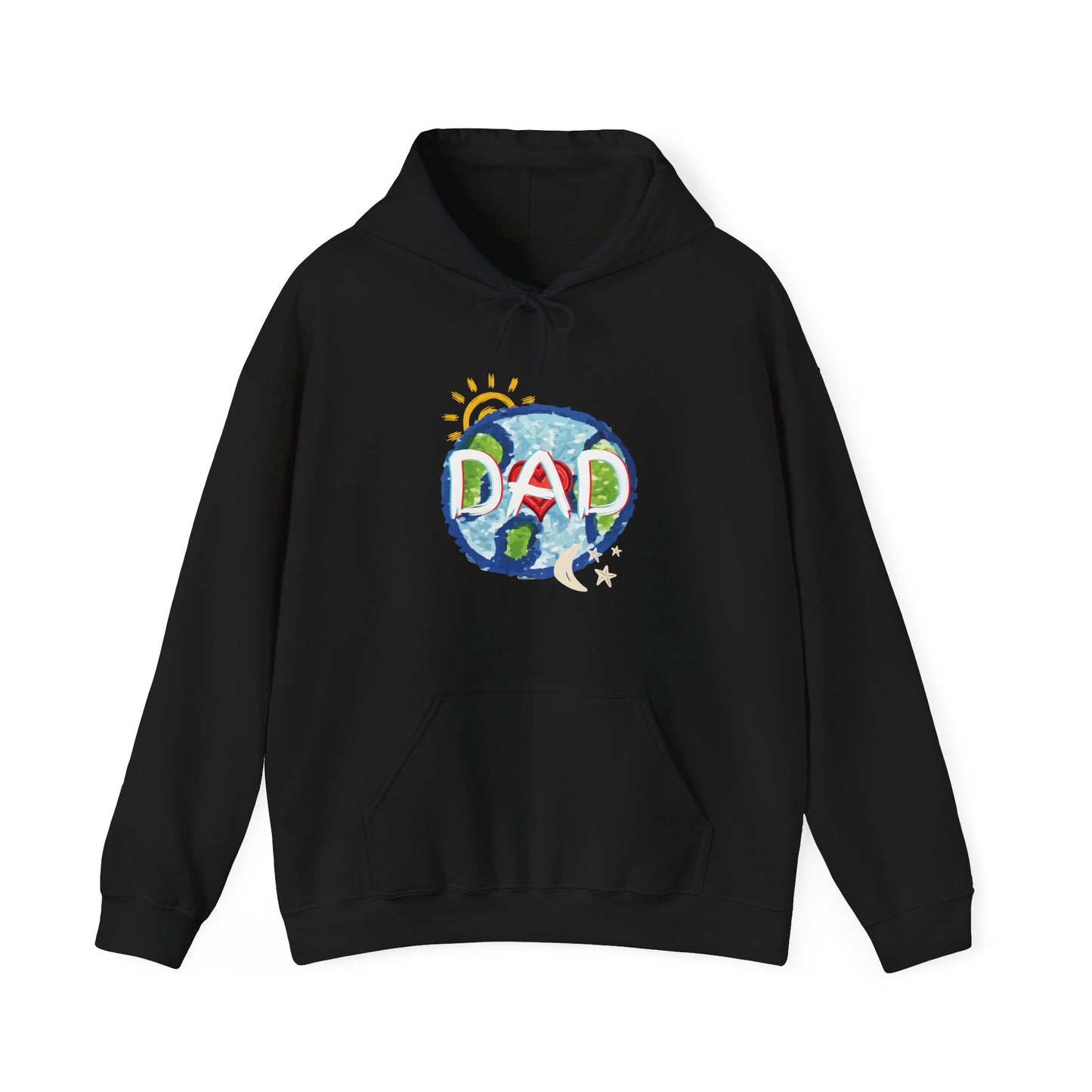 DAD Hooded Sweatshirt - Whole World Sun Moon & Stars Heart Love Fathers Day Gift for Men