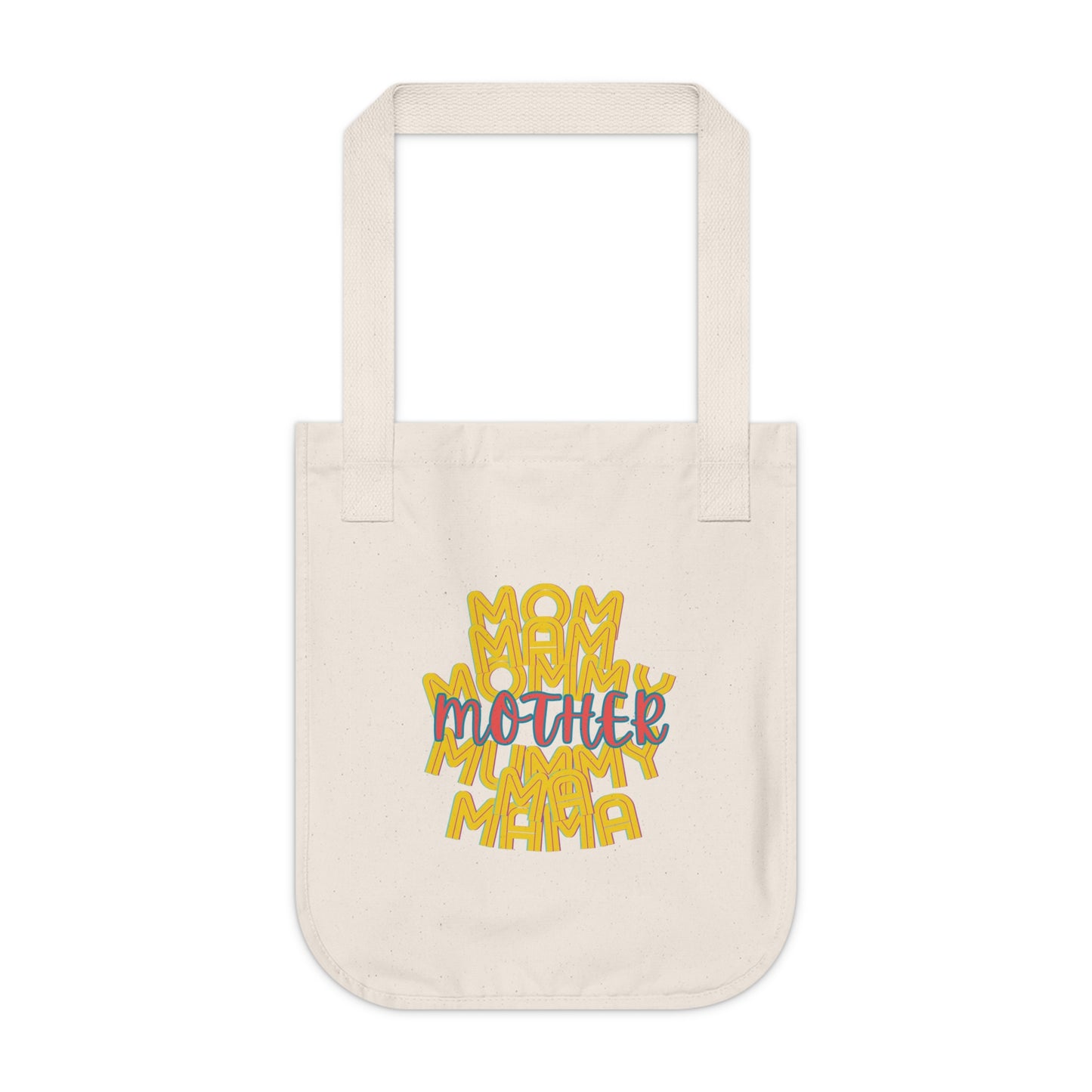 Mother Organic Canvas Tote Bag, Mom Mommy Ma Mam Mama Mummy, Love, Mothers Day, Gender Neutral, Gift, Groceries, Shopping, Books, Eco
