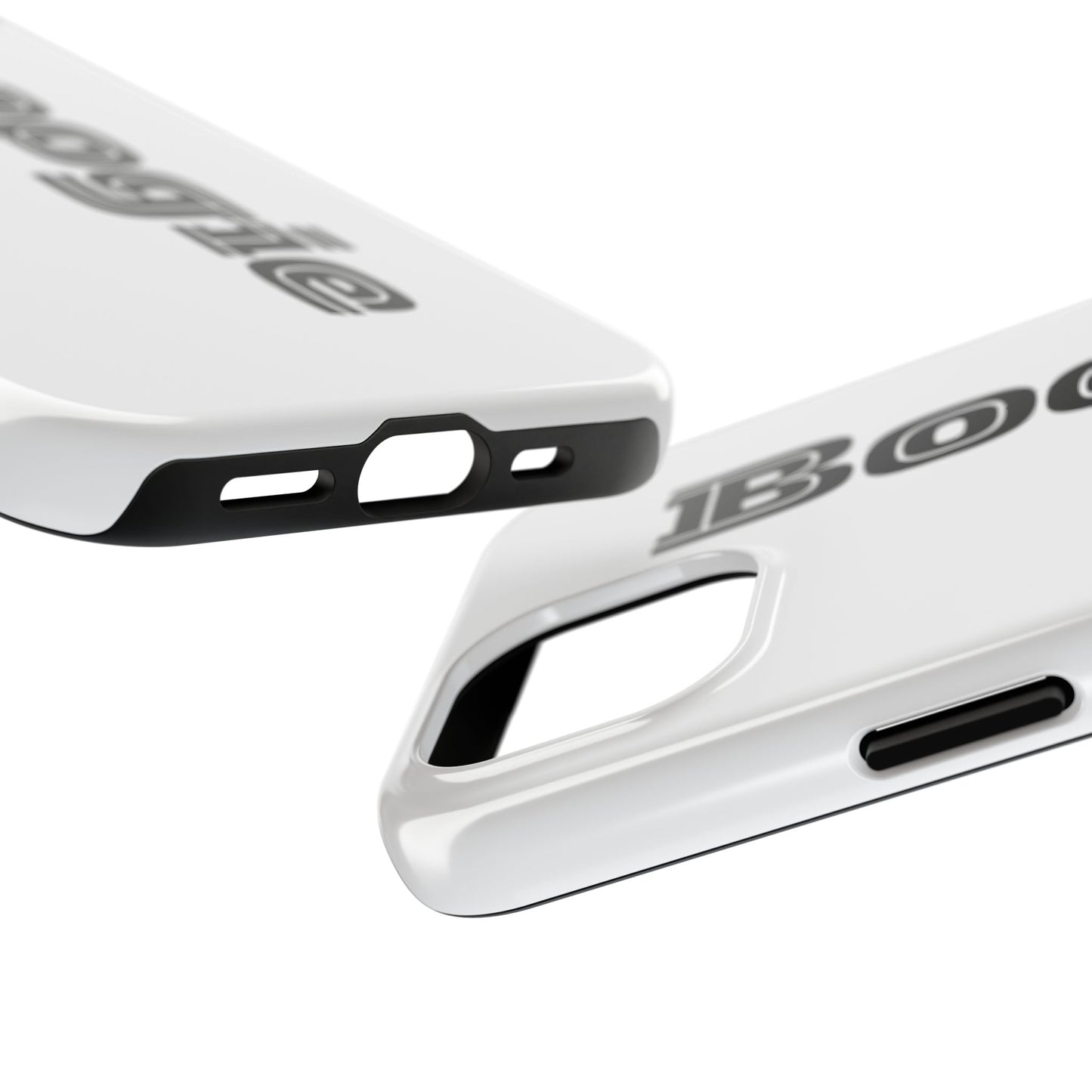 Boogie White Tough Phone Cases, iPhone Samsung cases, wireless charging, gender neutral women men friends kids teens gift birthday Christmas