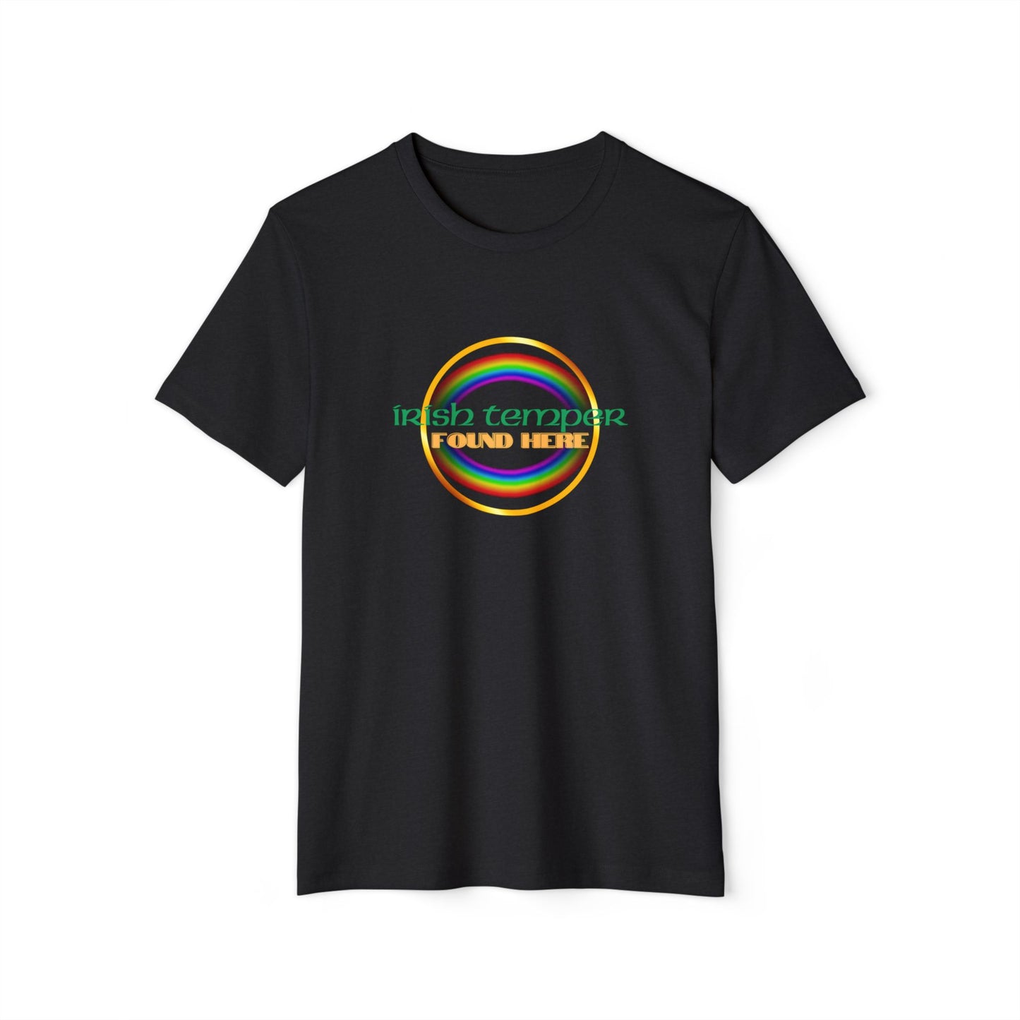 Irish Temper Recycled T-Shirt, St. Patrick's Day Tee, Eco-Friendly Unisex Top, Sustainable Clothing, Rainbow Apparel