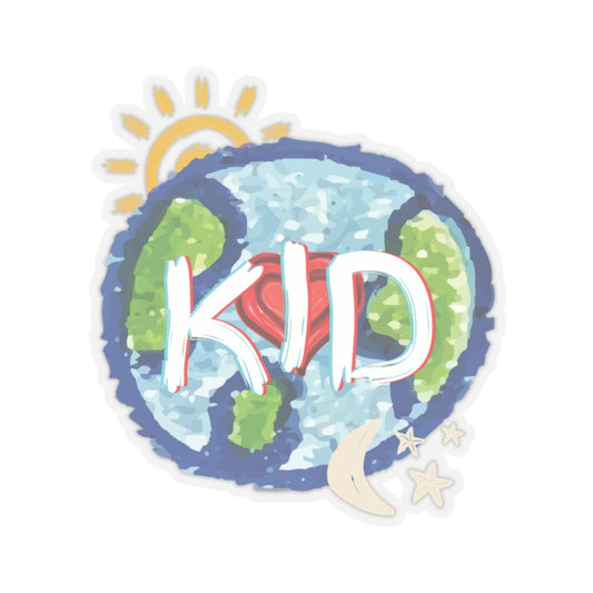 Kid Whole World Sun Moon Stars Heart Kiss-Cut Stickers, Decal, Laptop, Water Bottle, Planner, Scrapbook