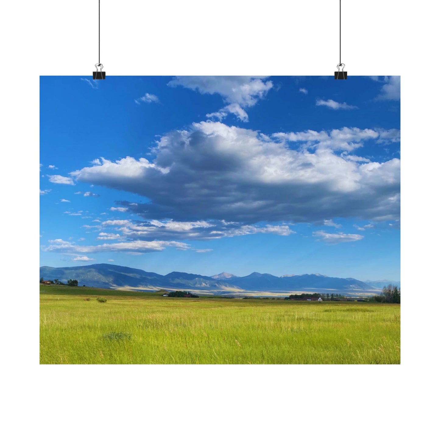 Western Clouds and Mountains Poster, Landscape, Photo Print, Nature, America, Premium Matte Poster, Artwork, Wall Art, Gift, Beautiful Day