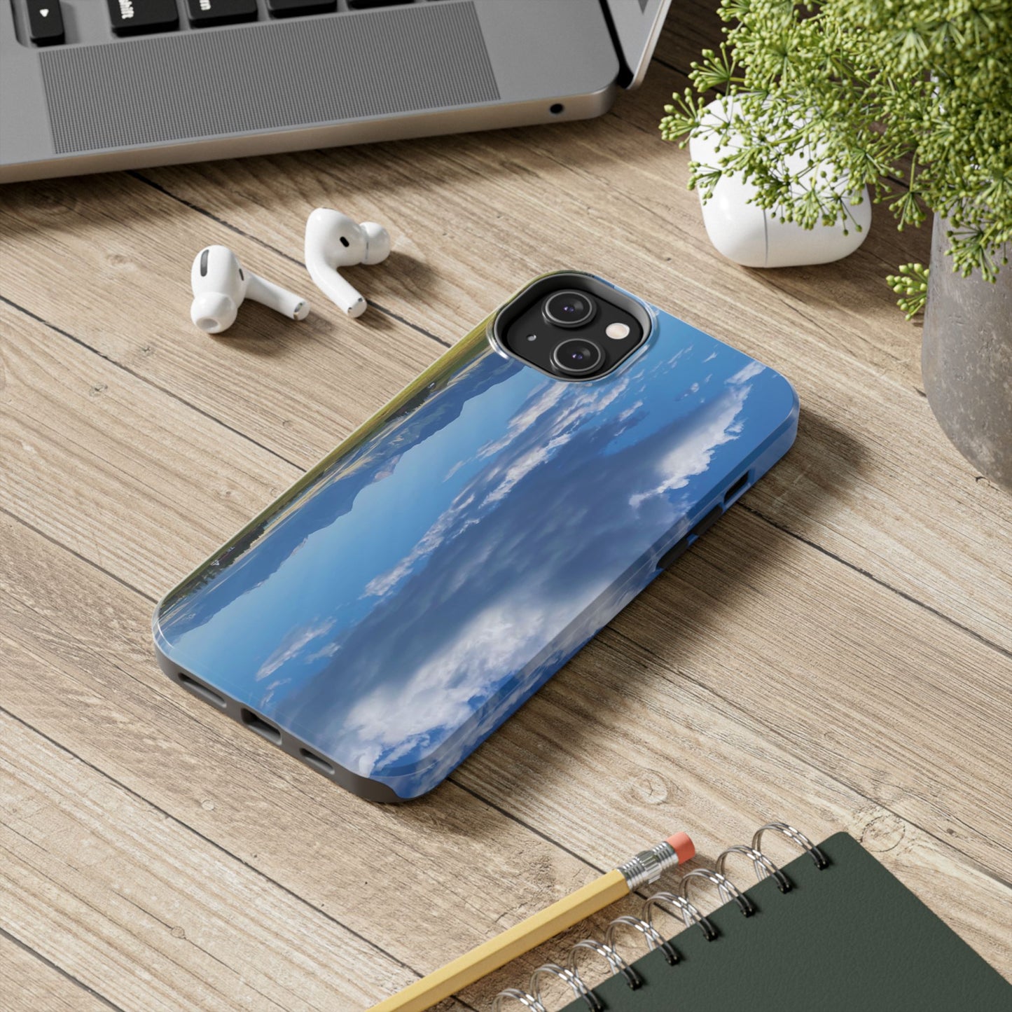 Western Clouds and Mountains Tough Phone Cases, iPhone & Samsung cases, wireless charging, sky, nature, landscape, original photo, gifts