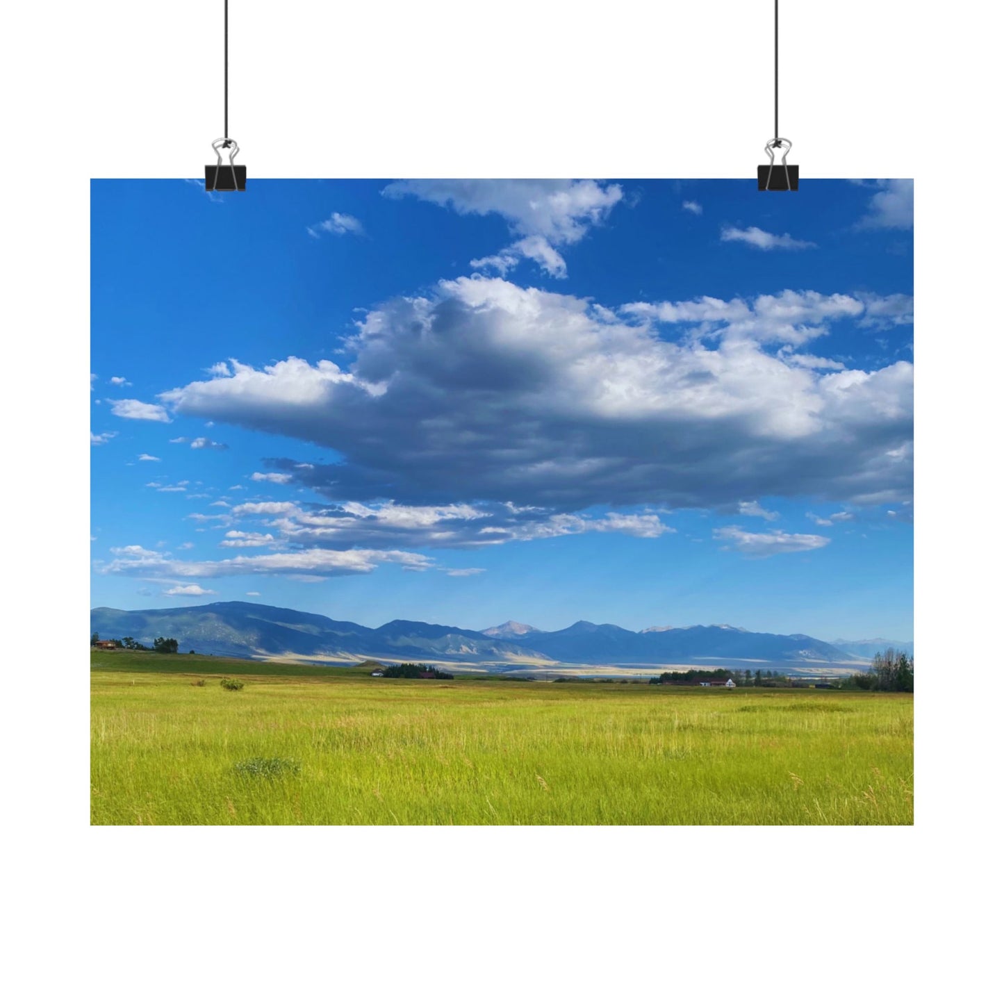 Western Clouds and Mountains Poster, Landscape, Photo Print, Nature, America, Premium Matte Poster, Artwork, Wall Art, Gift, Beautiful Day