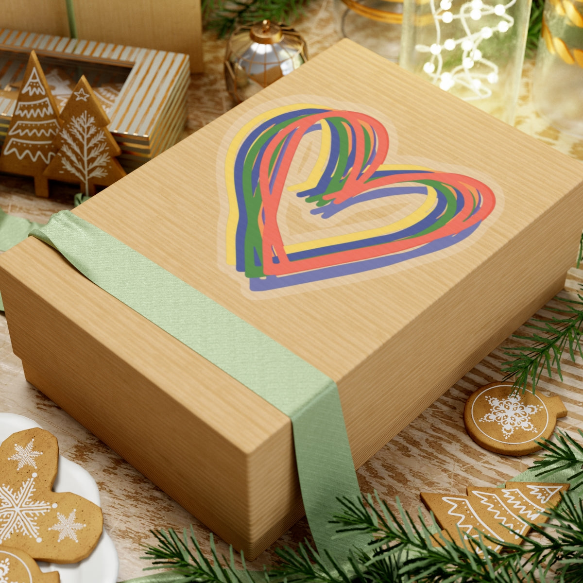 Rainbow Hearts Kiss-Cut Stickers - Colorful Heart Decals for Planners, Scrapbooking, Laptops, Water Bottles, and DIY Crafts