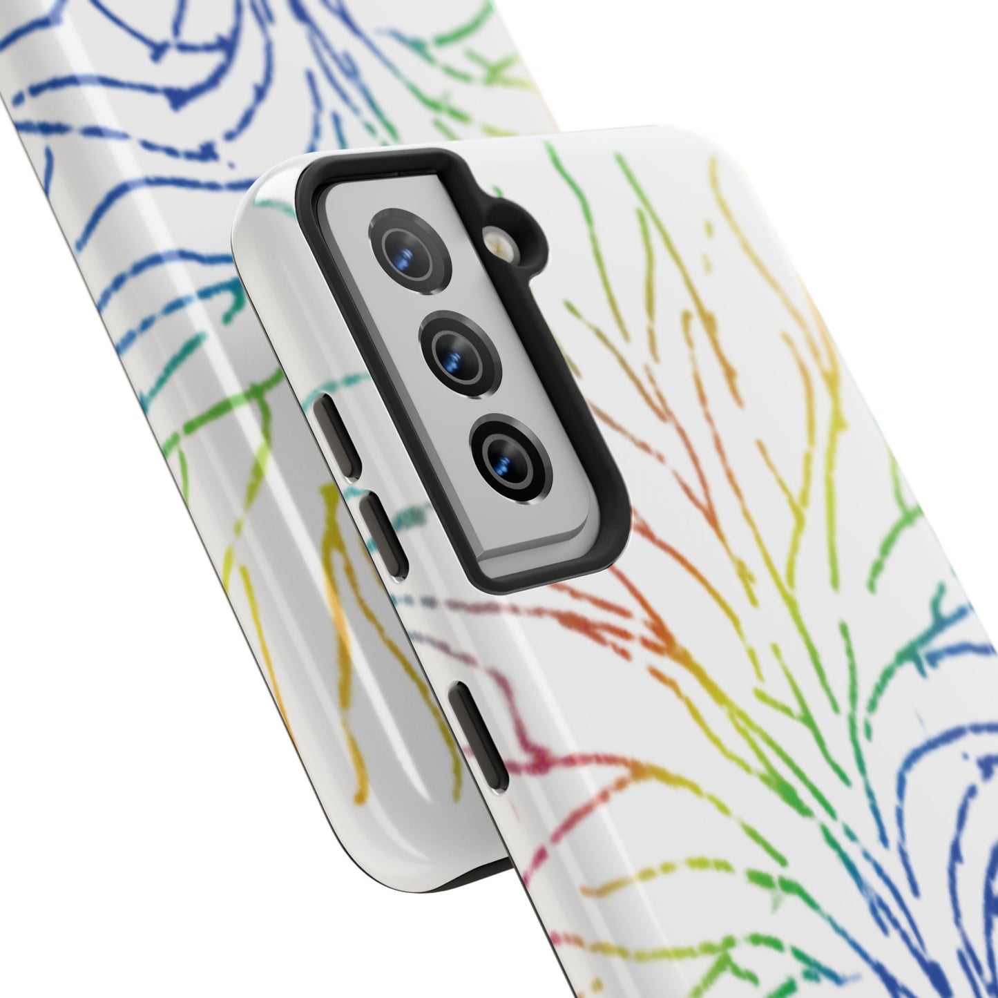 Rainbow Tree Tough Phone Cases - Colorful Nature Love Pride Gender Neutral Gifts for Friends, iPhone Samsung Wireless Charging Cover, LGBTQ+