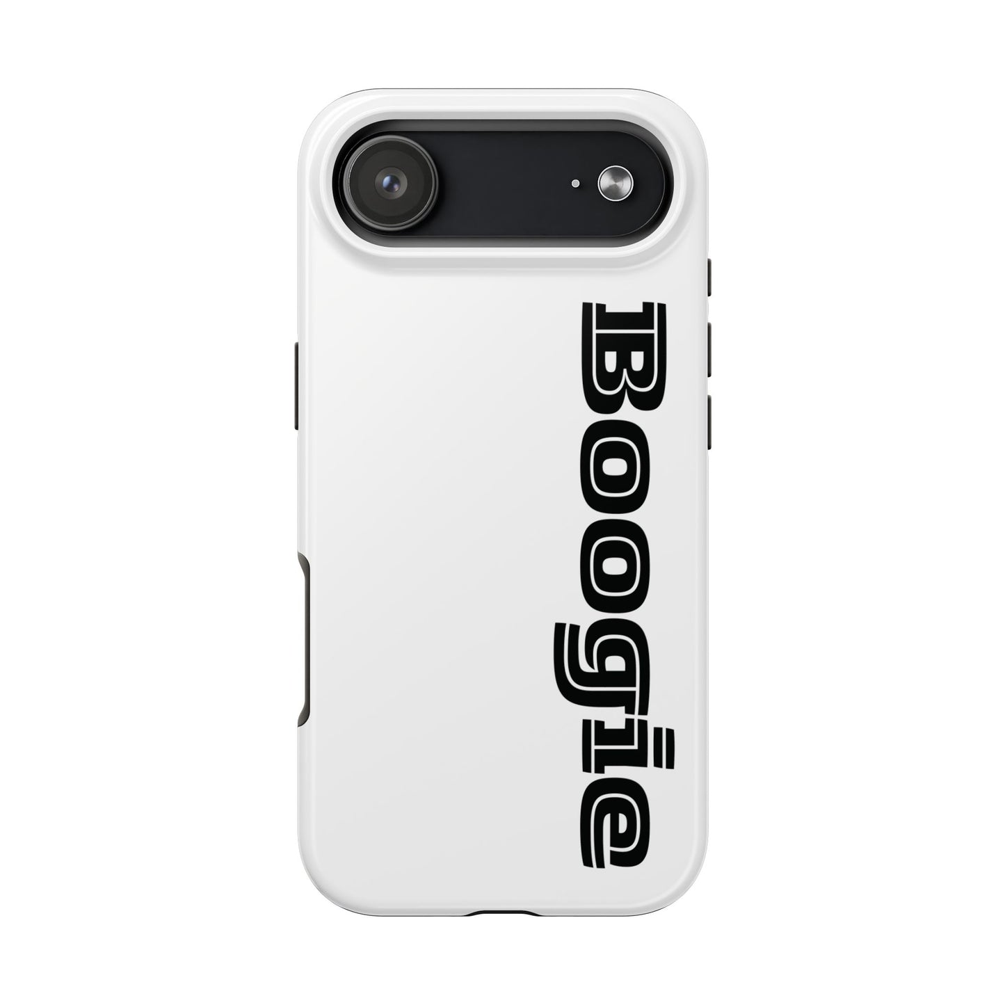 Boogie White Tough Phone Cases, iPhone Samsung cases, wireless charging, gender neutral women men friends kids teens gift birthday Christmas