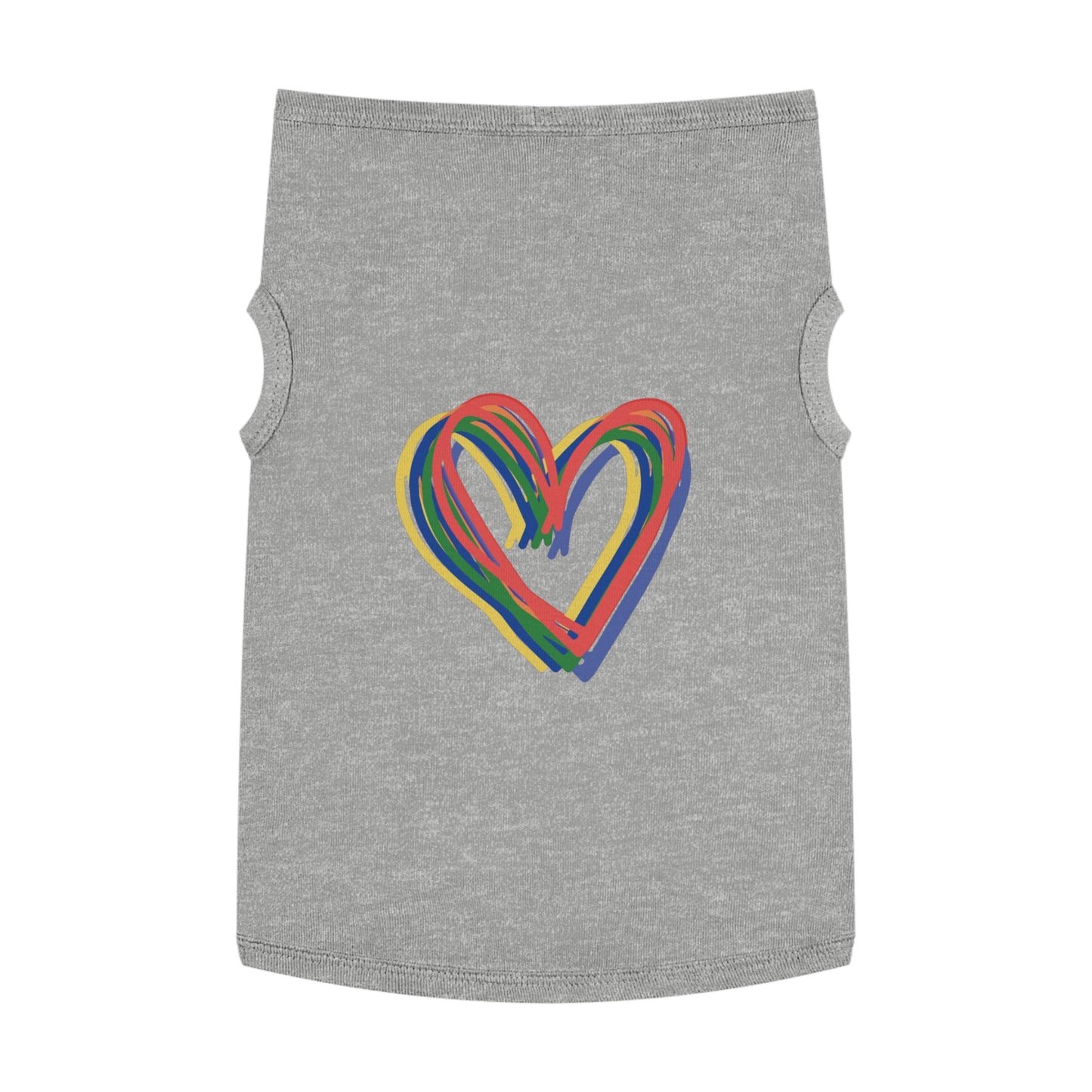 Rainbow Hearts Pet Tank Top, love, dog clothes, gifts, pet fashions, furry friends, cotton, dog shirts, cat shirts, Valentines Day