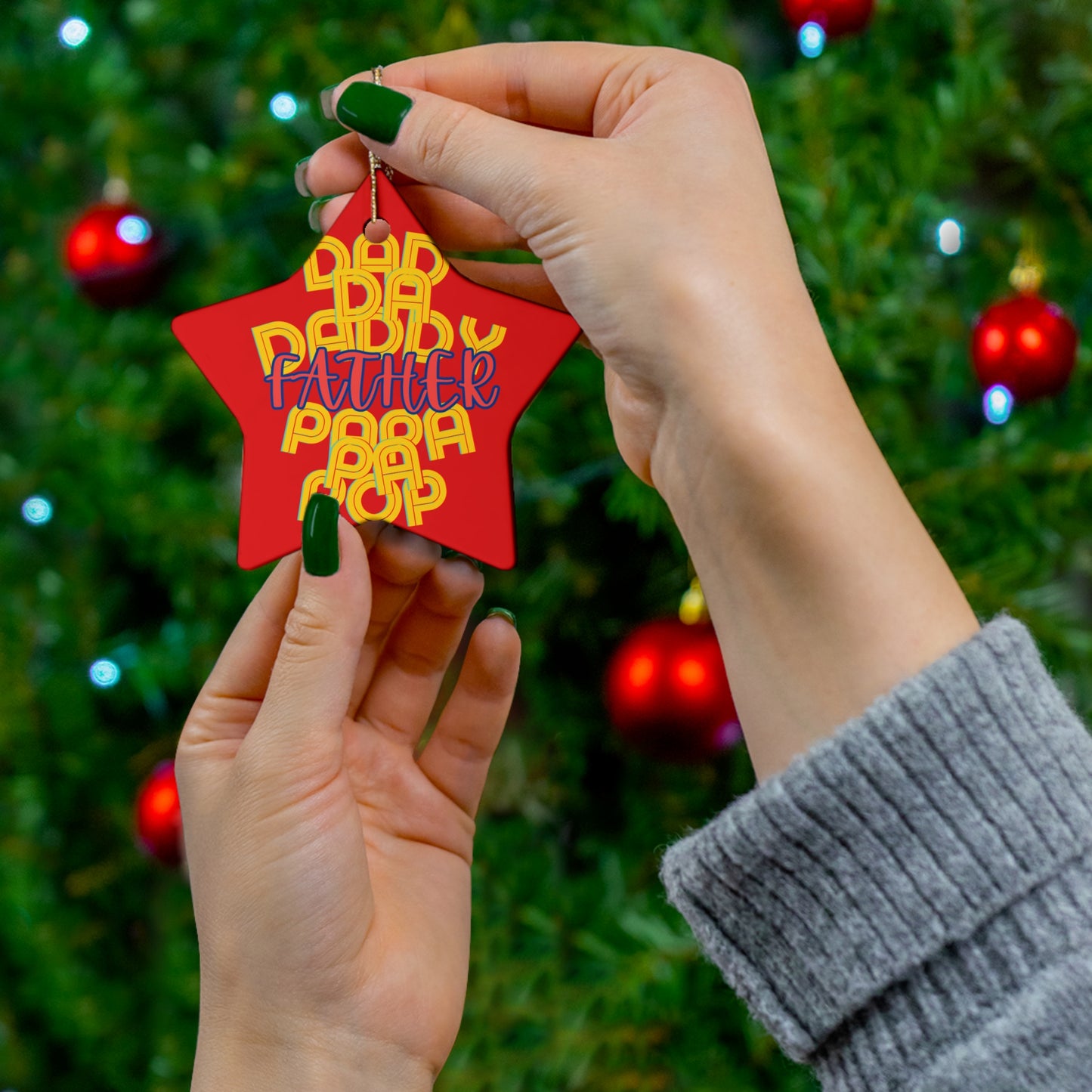 Father Hanging Ceramic Ornament - Dad Love Holiday Gifts