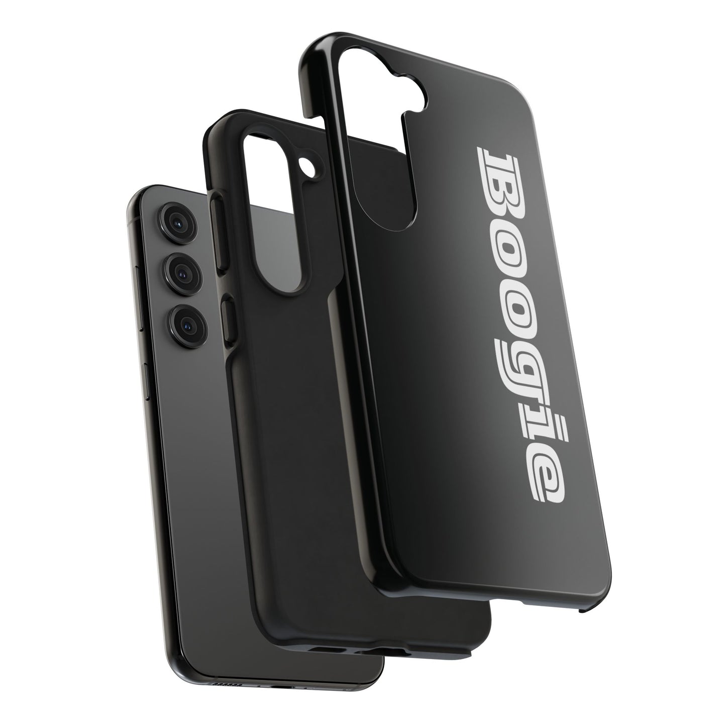 Boogie Black Tough Phone Cases, iPhone Samsung cases, wireless charging, gender neutral women men friends kids teens gift birthday Christmas