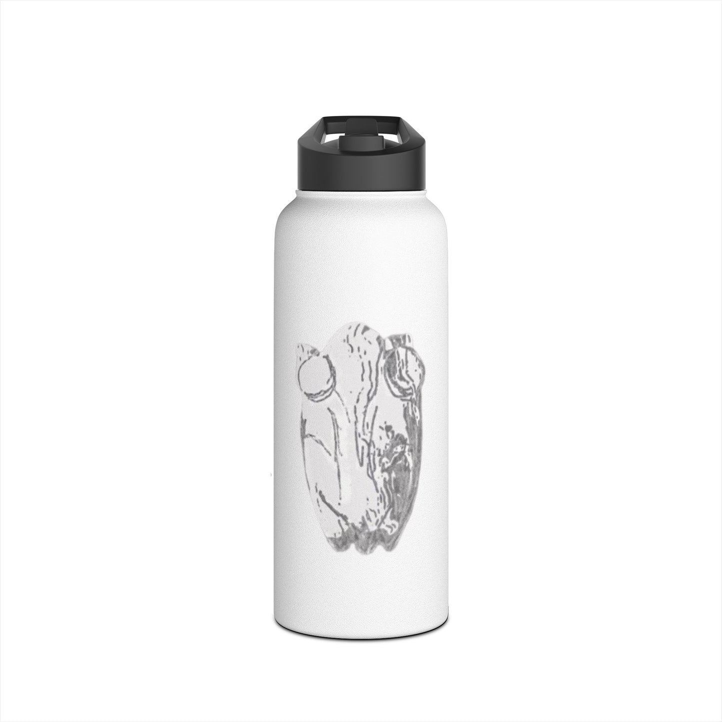 White Frog White Stainless Steel Water Bottle, Animals, Amphibians, Nature, Exercise, Eco Friendly, Gender Neutral, Men, Women, Kids, Gifts