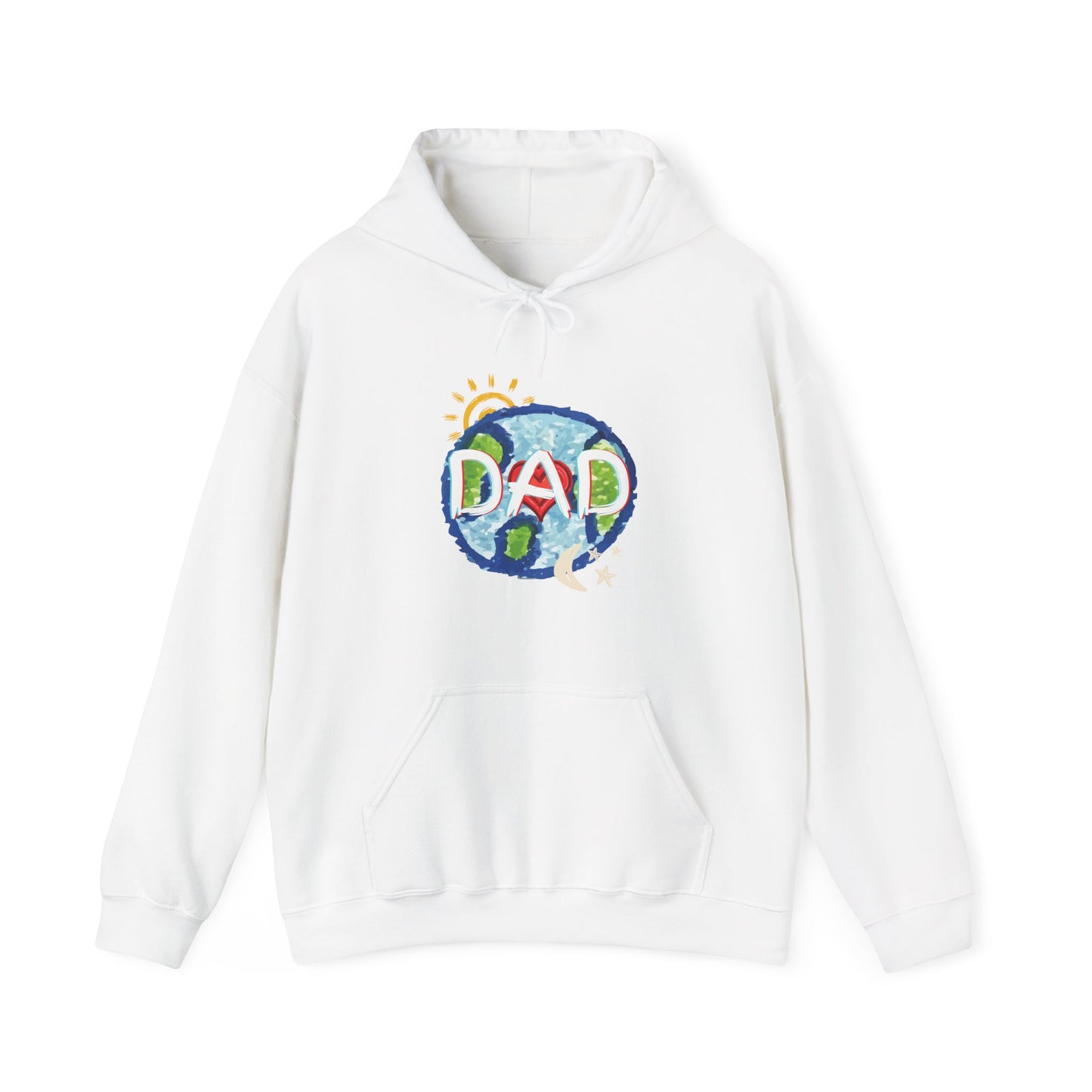 DAD Hooded Sweatshirt - Whole World Sun Moon & Stars Heart Love Fathers Day Gift for Men