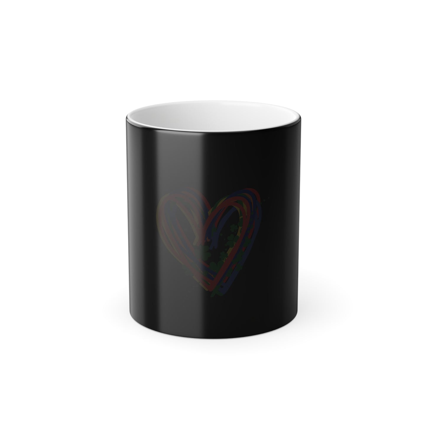 Rainbow Hearts & Shamrocks Color Morphing Mug 11oz St Patricks Day