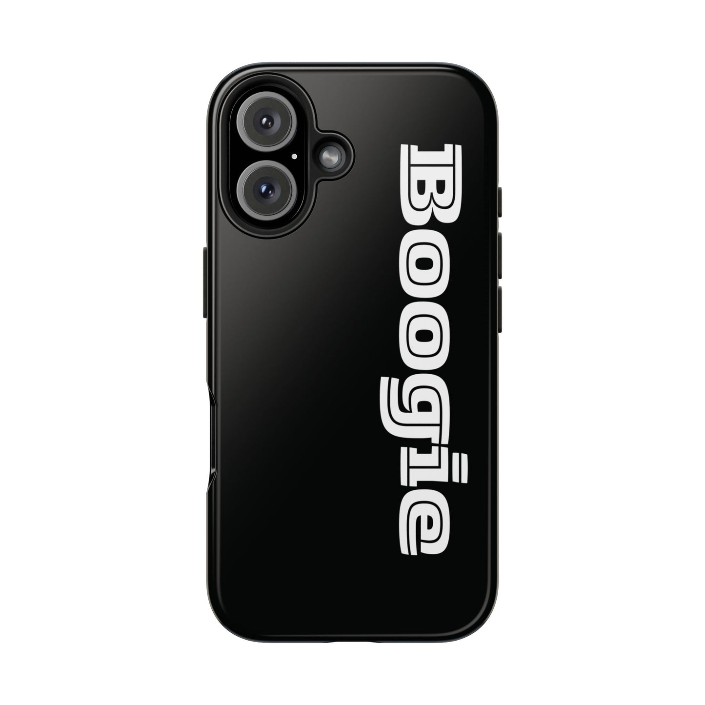 Boogie Black Tough Phone Cases, iPhone Samsung cases, wireless charging, gender neutral women men friends kids teens gift birthday Christmas