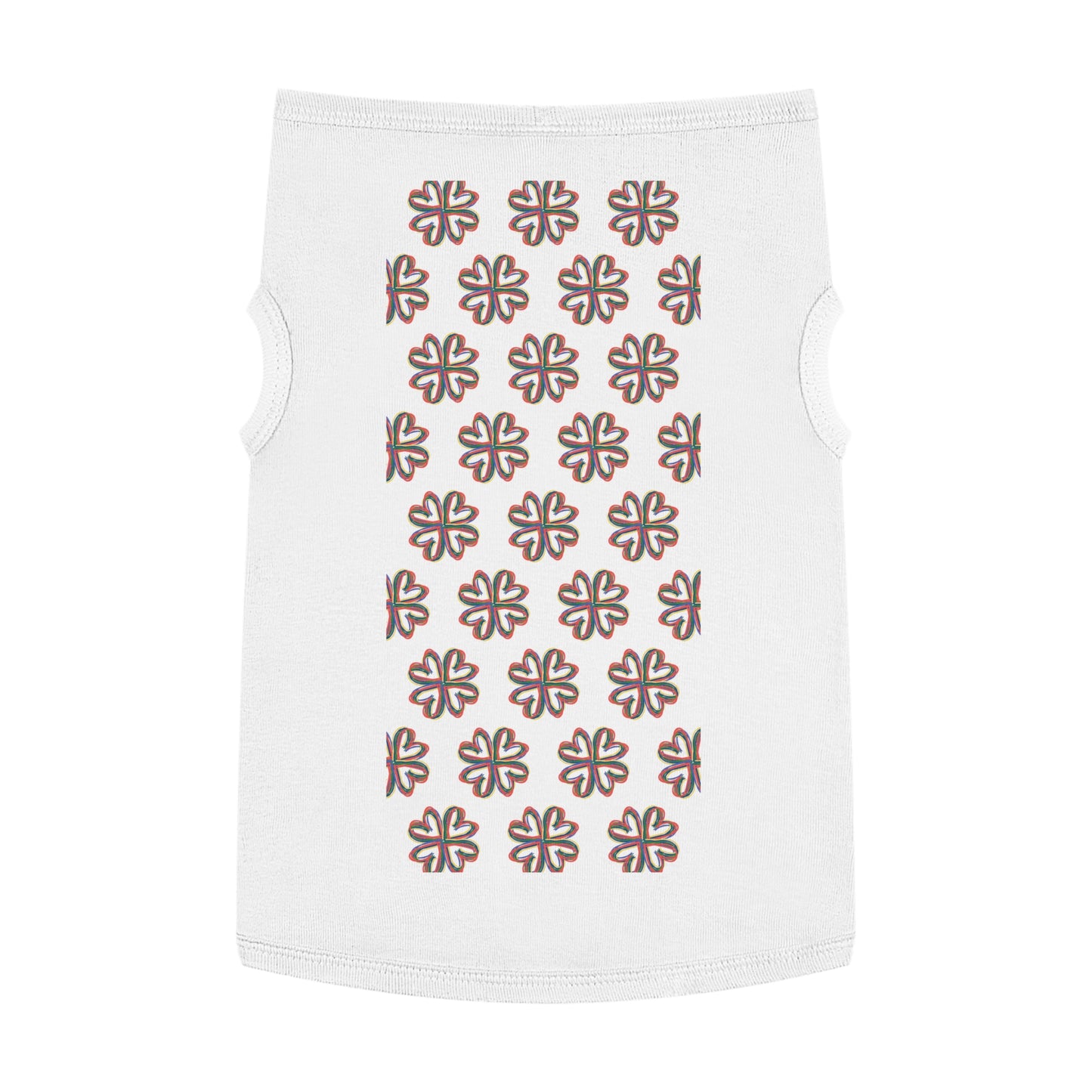 Colorful Floral Pet Tank Top, dog clothes, gifts, pet fashions, furry friends, cotton, dog shirts, cat shirts, 4 colors, Birthday Christmas