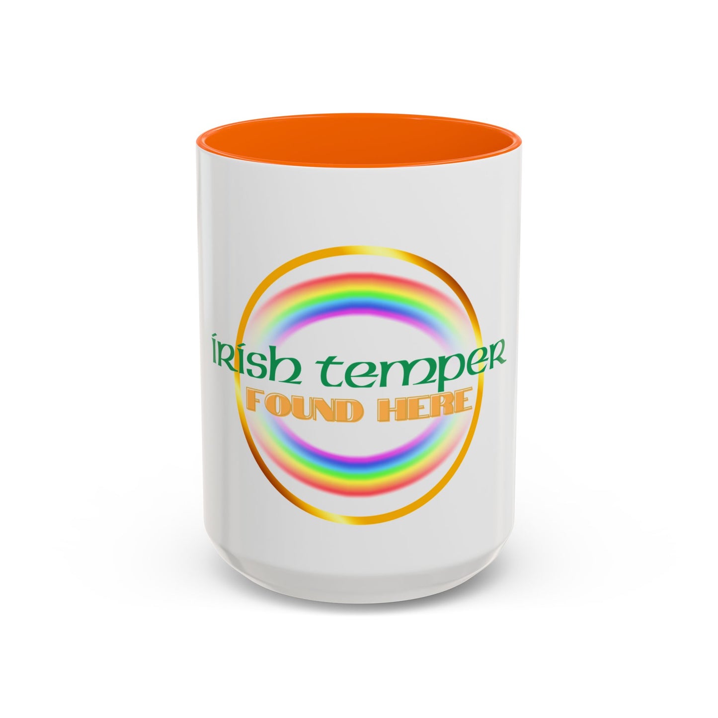 Coffee Mug - Irish Temper Found Here, Rainbow Design, BPA-Free Ceramic, St Patricks Gift