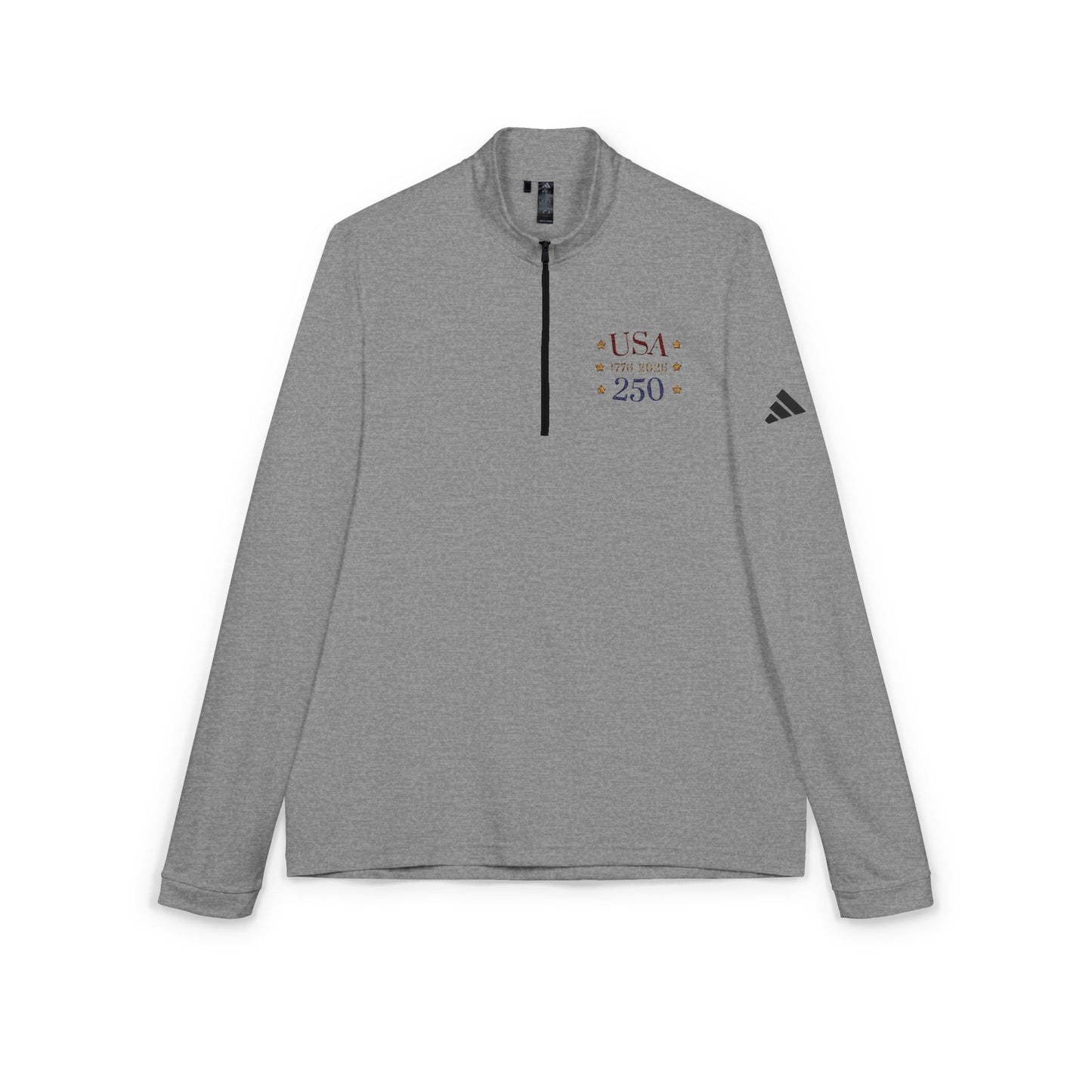 USA 250 Embroidered Quarter-Zip Pullover — 1776 Patriotic Sweatshirt