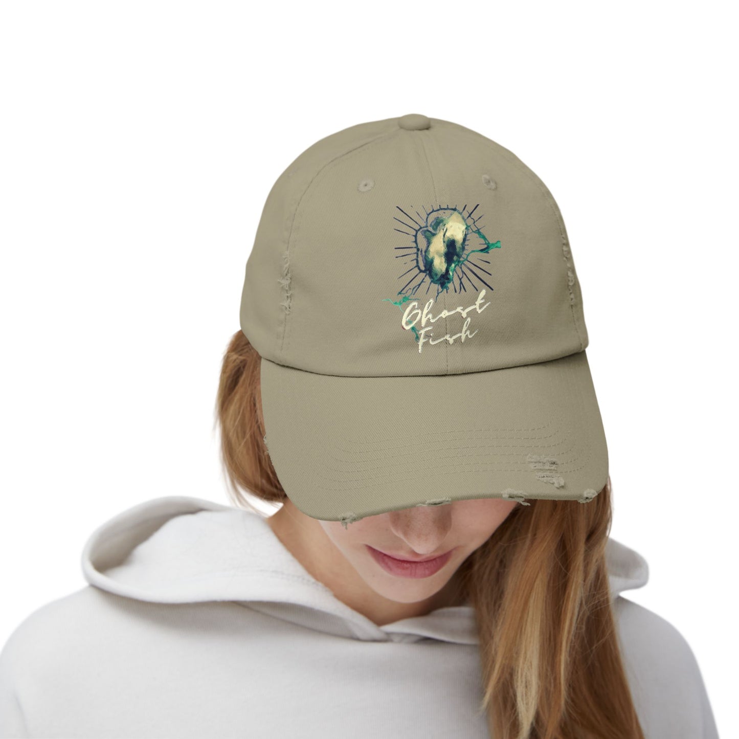 Ghost Fish Unisex Distressed Cap
