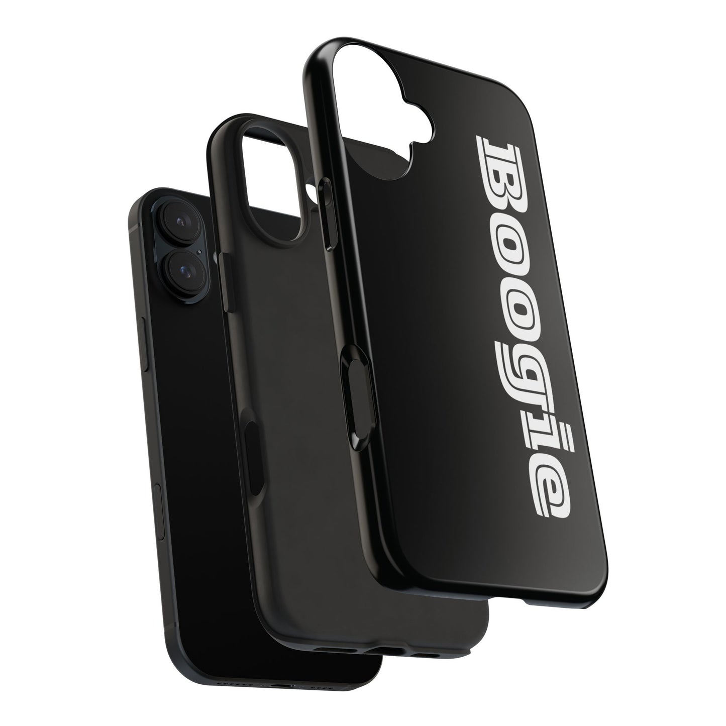 Boogie Black Tough Phone Cases, iPhone Samsung cases, wireless charging, gender neutral women men friends kids teens gift birthday Christmas