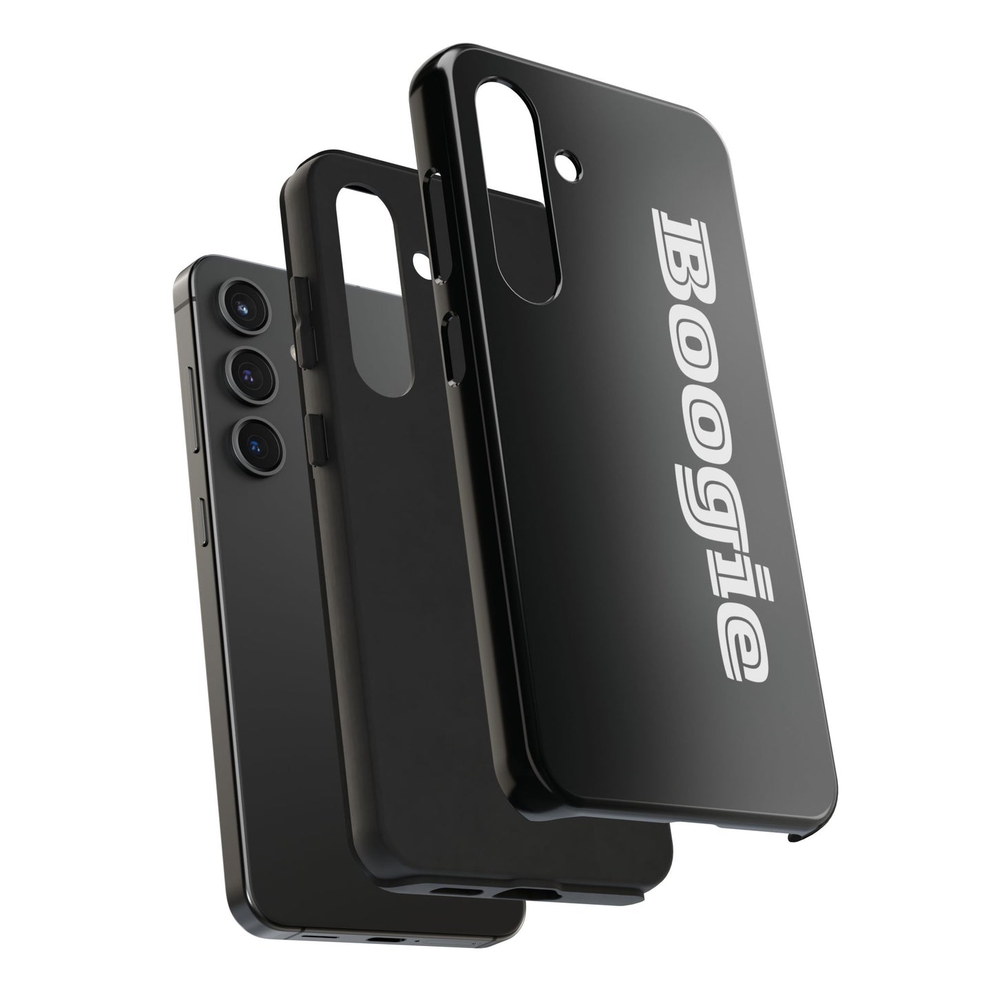 Boogie Black Tough Phone Cases, iPhone Samsung cases, wireless charging, gender neutral women men friends kids teens gift birthday Christmas