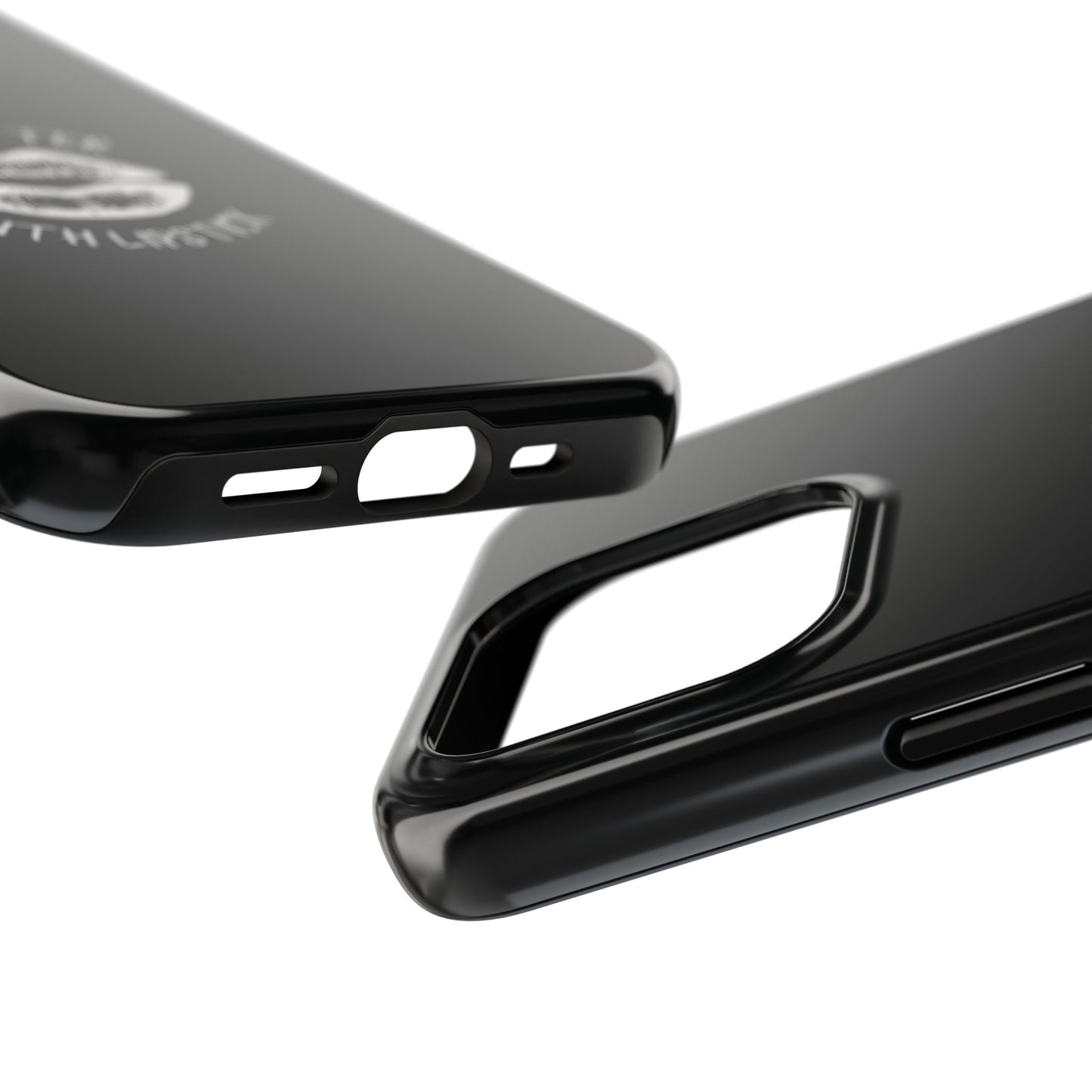 Glamorous Lipstick Tough Phone Cases - Empowered Gifts, Sassy Wireless Charging Cover, Fun Lips Samsung & iPhone Cases, Black Design