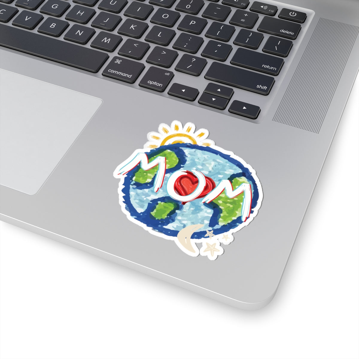 Mom Love Sun Moon Stars Heart Kiss-Cut Stickers, Mother's Day Decal, Family Gift Label, Parent Birthday Scrapbook Art, Bumper Laptop Water