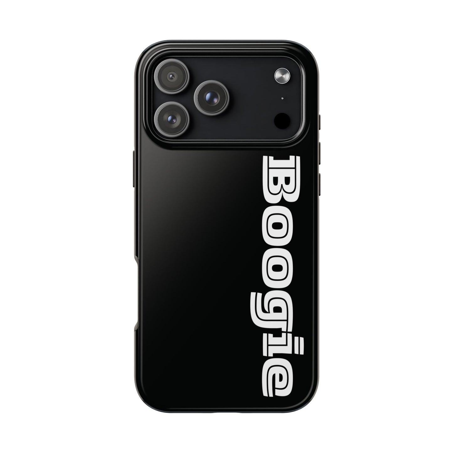 Boogie Black Tough Phone Cases, iPhone Samsung cases, wireless charging, gender neutral women men friends kids teens gift birthday Christmas