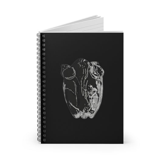 Frog Black Spiral Notebook, Ruled Line, animals, amphibians, nature, gender neutral, journal, gift, teens, adults, kids, friends