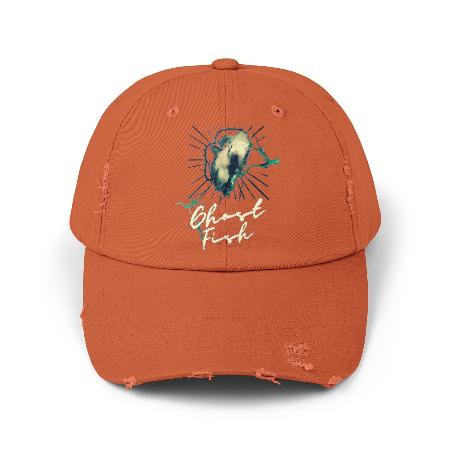 Ghost Fish Unisex Distressed Cap