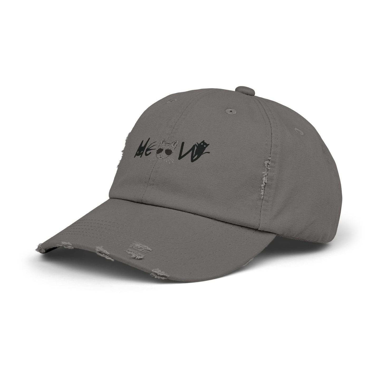 Meow Distressed Cap