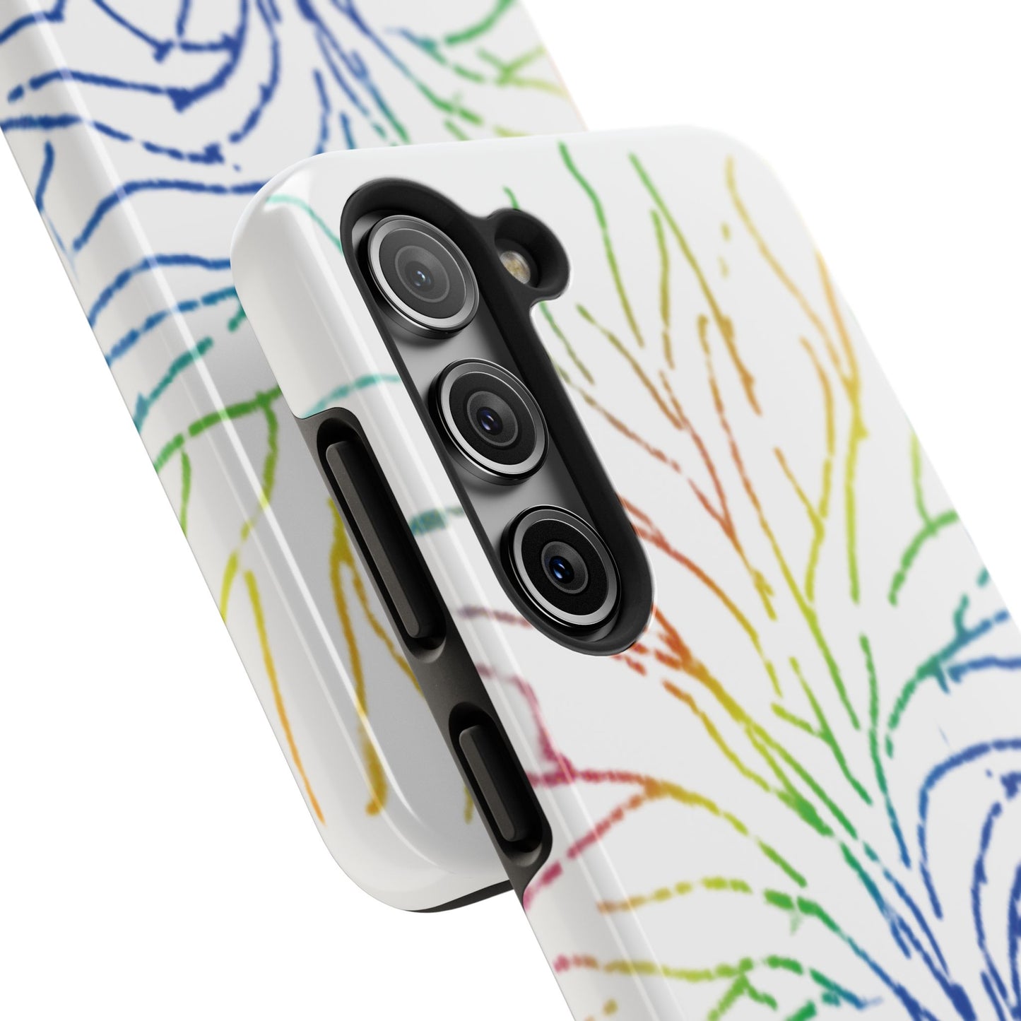 Rainbow Tree Tough Phone Cases - Colorful Nature Love Pride Gender Neutral Gifts for Friends, iPhone Samsung Wireless Charging Cover, LGBTQ+