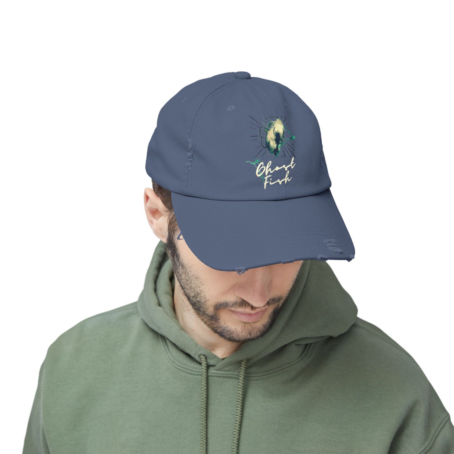 Ghost Fish Unisex Distressed Cap