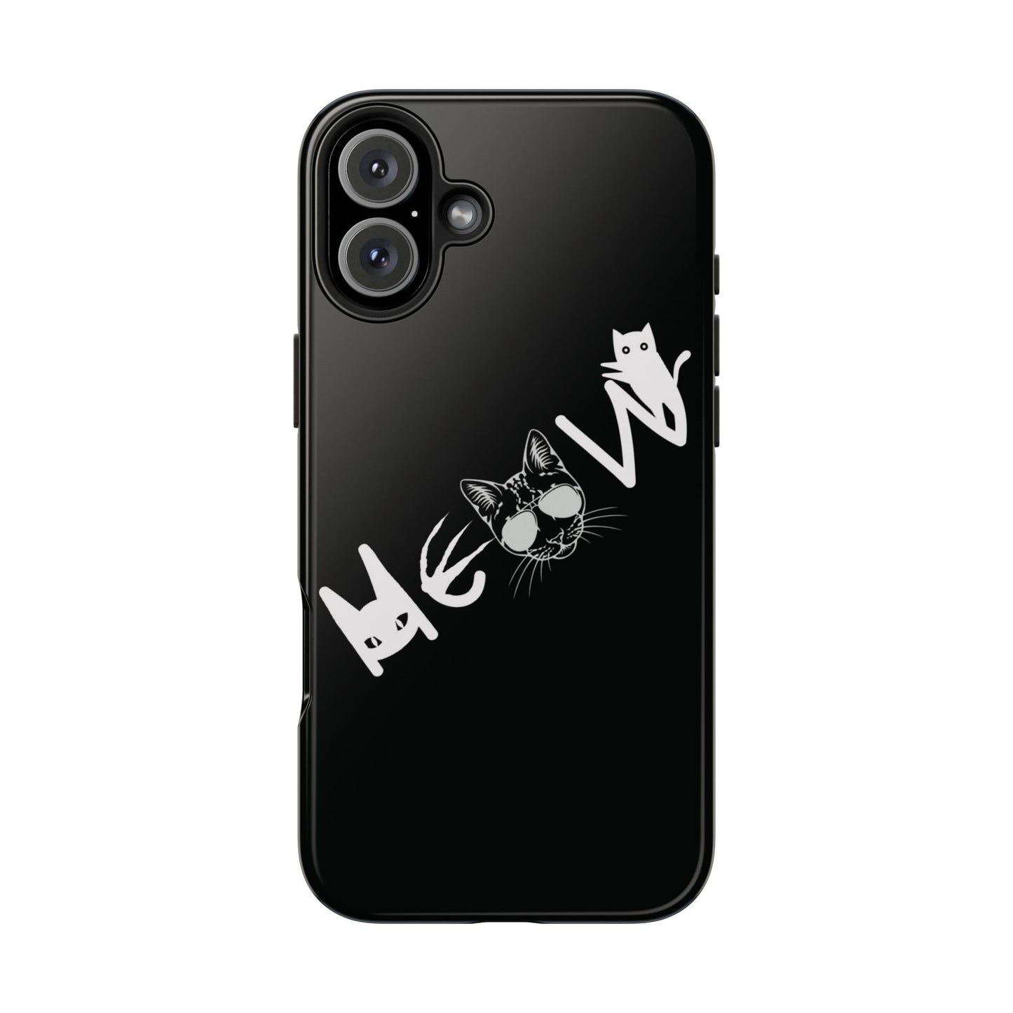 Meow Tough Phone Cases, iPhone & Samsung cases, wireless charging, cats, sassy, kitty, gender neutral, gifts, Halloween, birthday, Christmas