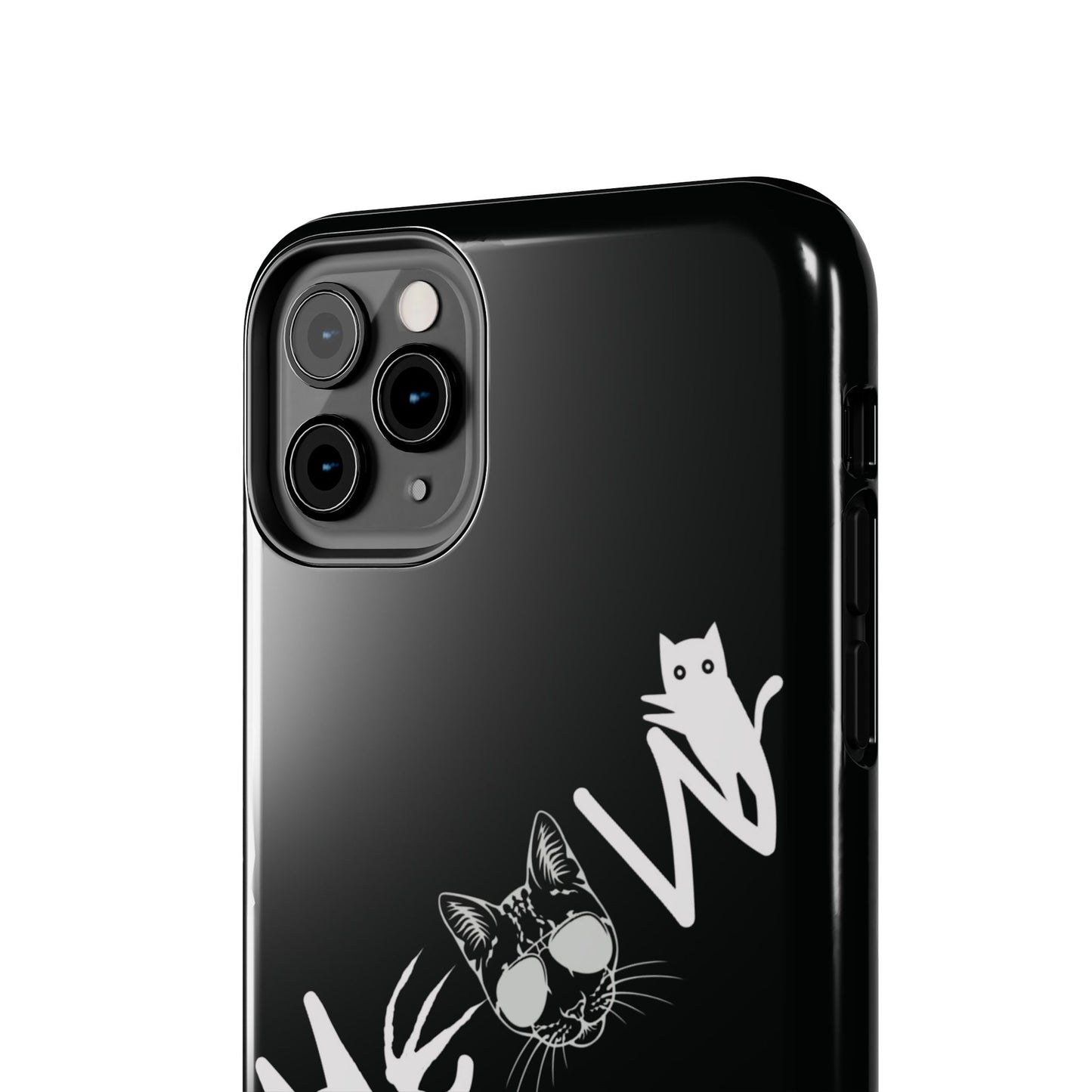 Meow Tough Phone Cases, iPhone & Samsung cases, wireless charging, cats, sassy, kitty, gender neutral, gifts, Halloween, birthday, Christmas