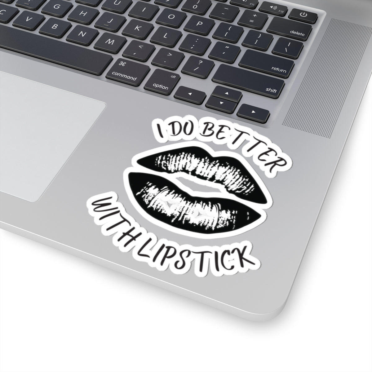 Lipstick Kiss-Cut Stickers - Lips Sticker, Black, Lip Design Decals for Journals, Laptops, Water Bottles, Scrapbooking, Feminine Accessories