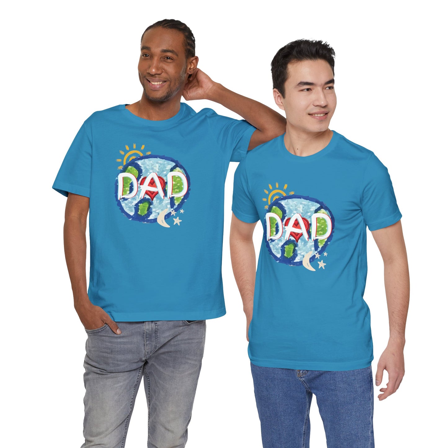 DAD Whole World Sun Moon Stars Heart Unisex Tee Fathers Day Gifts