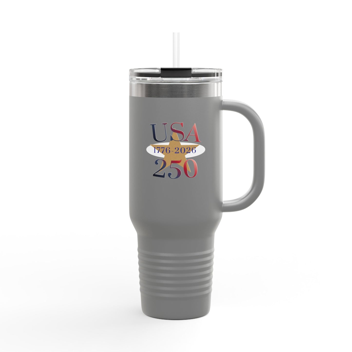USA 250 Stainless Steel Travel Mug — 40oz Insulated Patriotic Tumbler (1776–2026)
