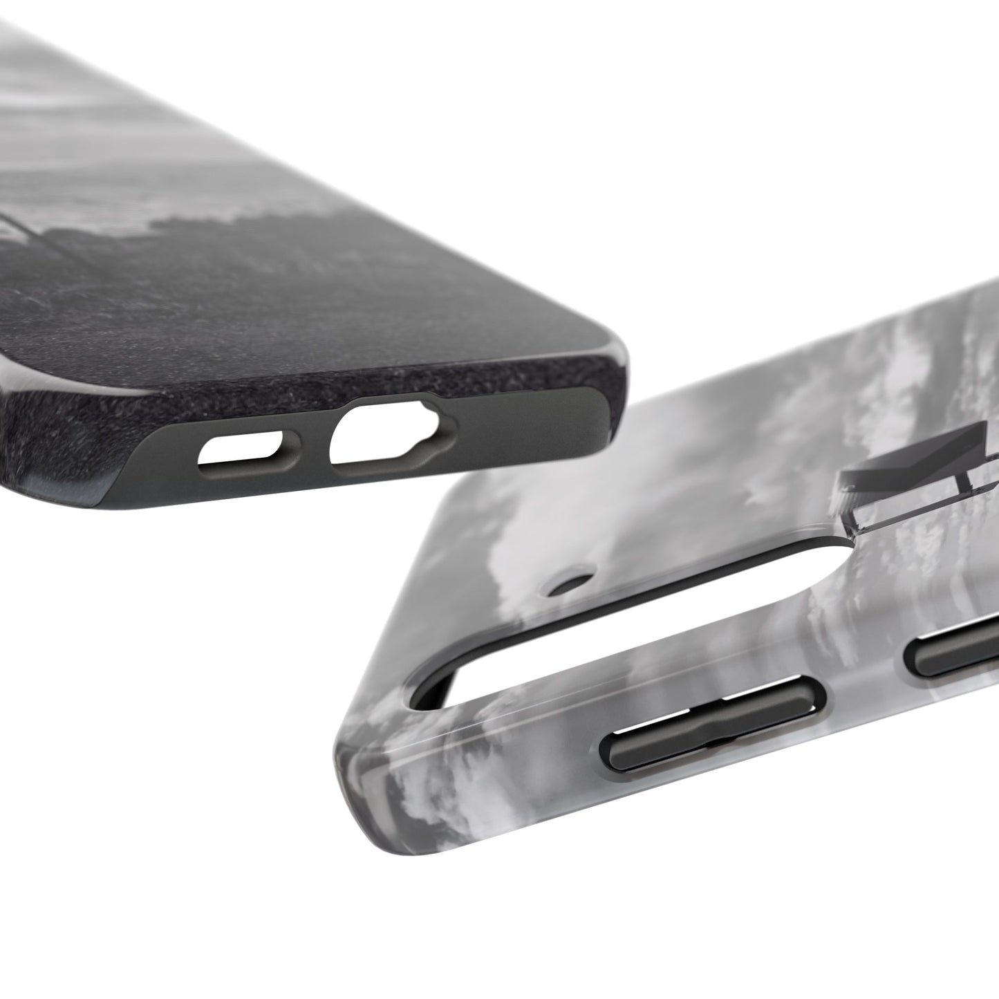 Road Sign Tough Phone Cases, iPhone & Samsung cases, wireless charging, black and white photo, nature, original art, gift birthday Christmas