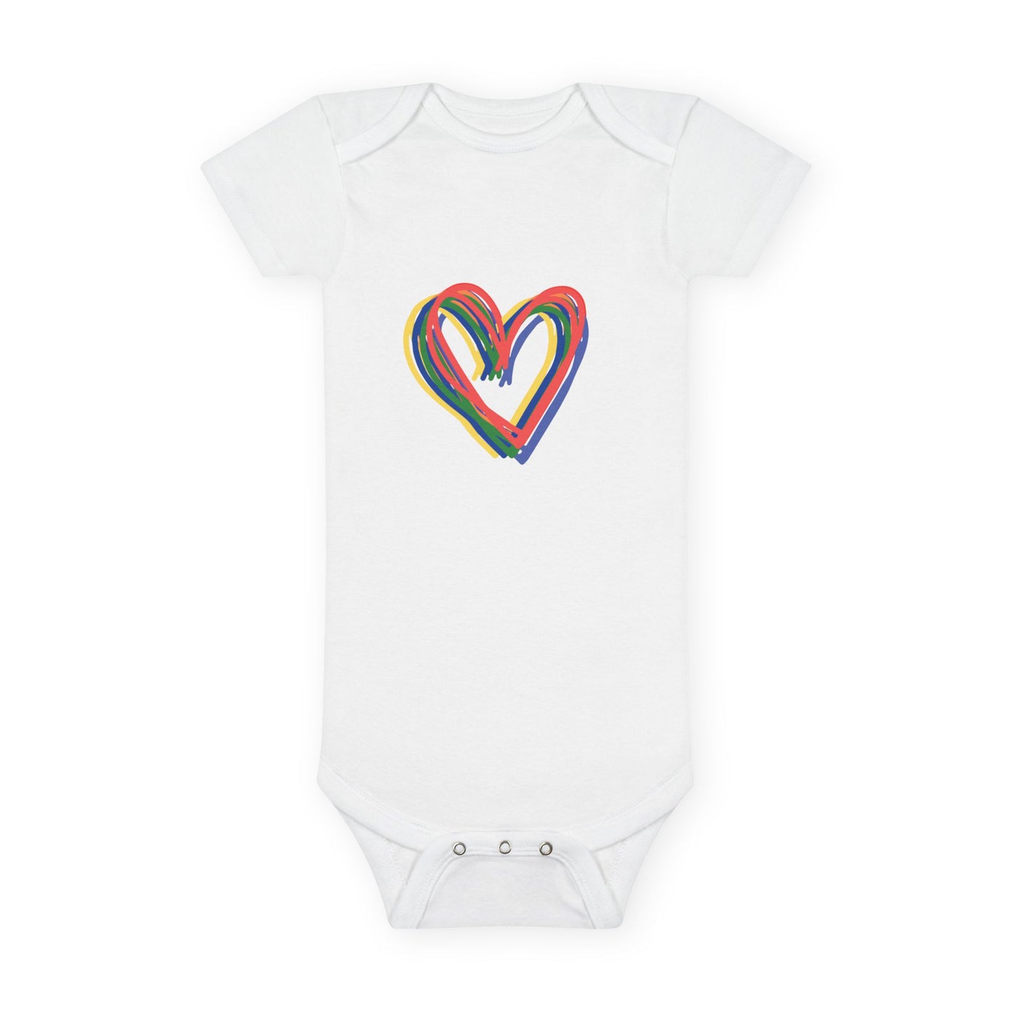 Rainbow Hearts Onesie® Organic Baby Bodysuit, 100 percent cotton, love, gender neutral, gift, boys, girls, birthday, baby shower, Valentine